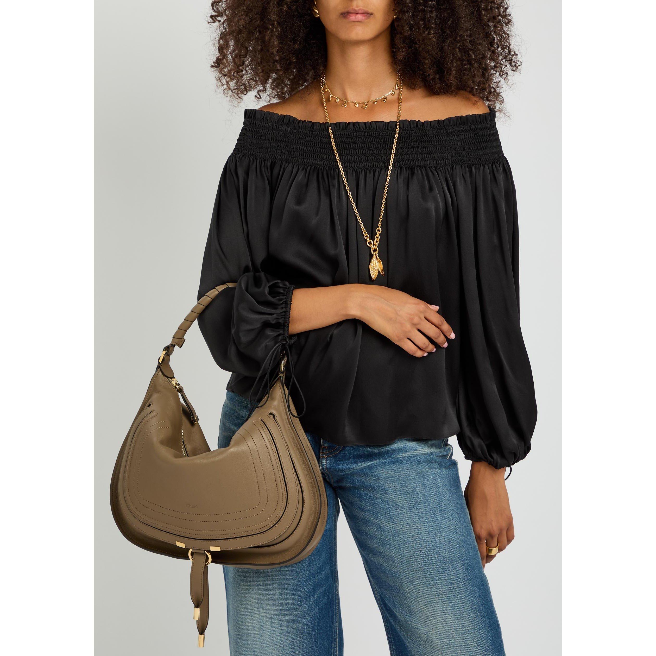 TAUPE - Chloe - Marcie Smooth Shoulder Bag - 6