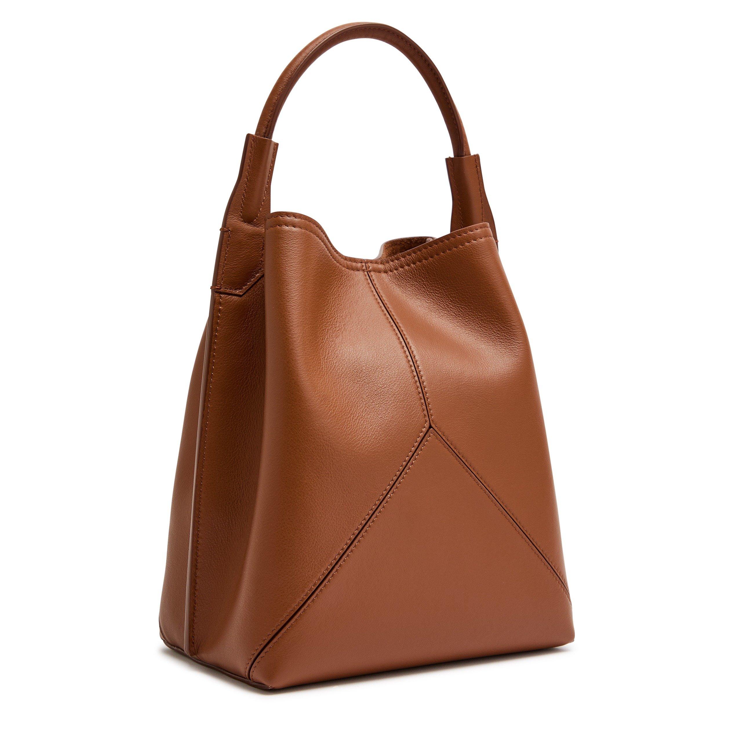 TAN - Victoria Beckham - Women's Victoria Leather Bucket Bag - 2