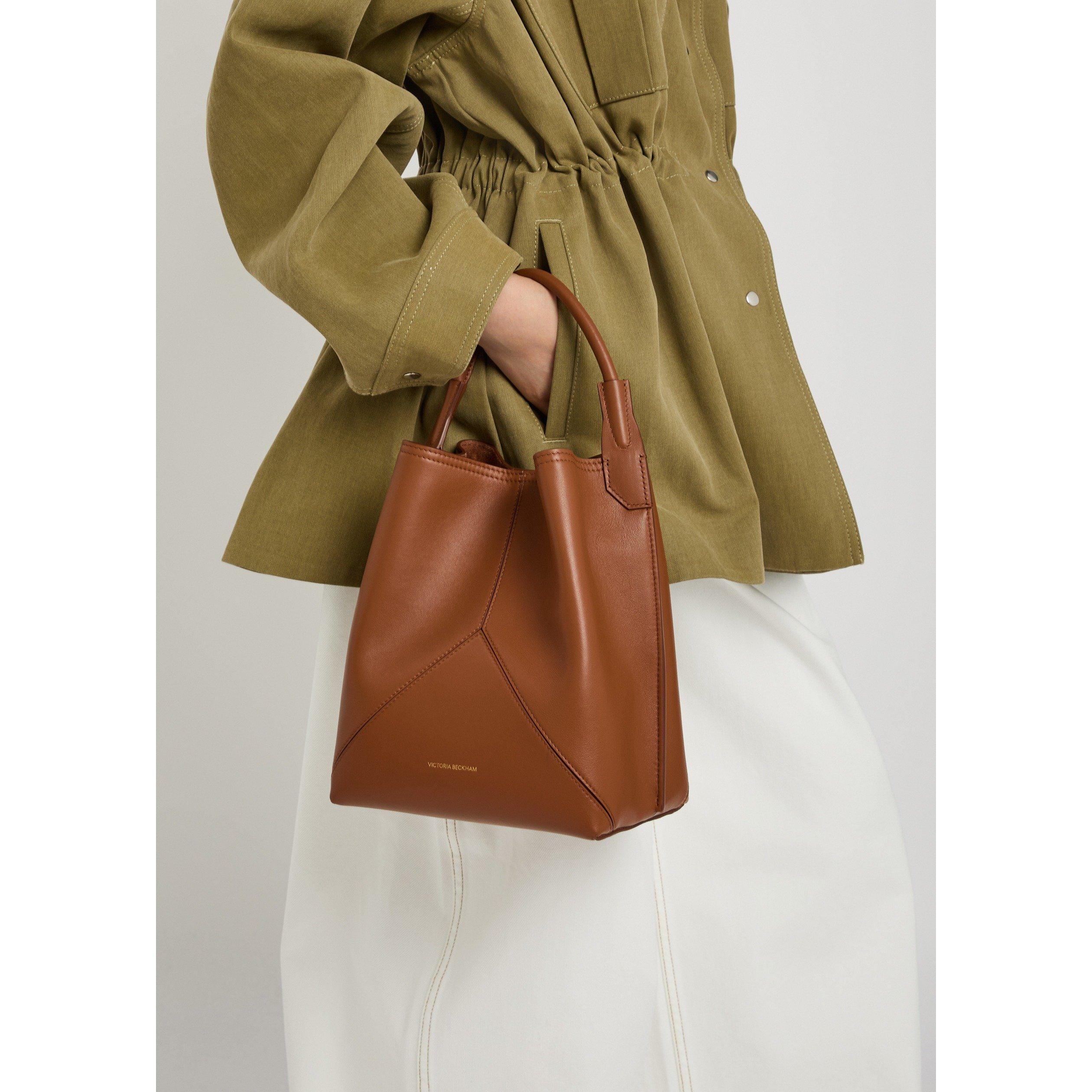 TAN - Victoria Beckham - Women's Victoria Leather Bucket Bag - 3