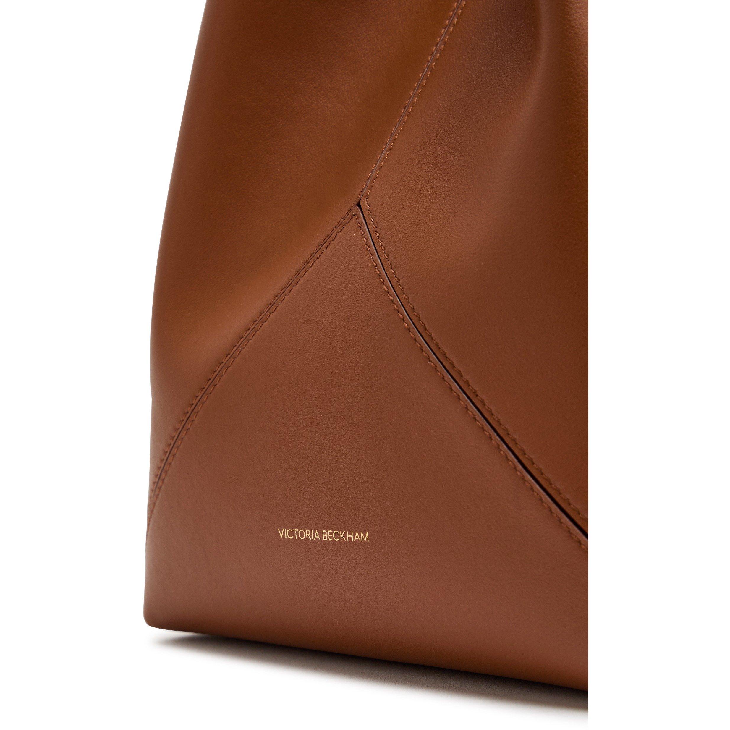 TAN - Victoria Beckham - Women's Victoria Leather Bucket Bag - 4