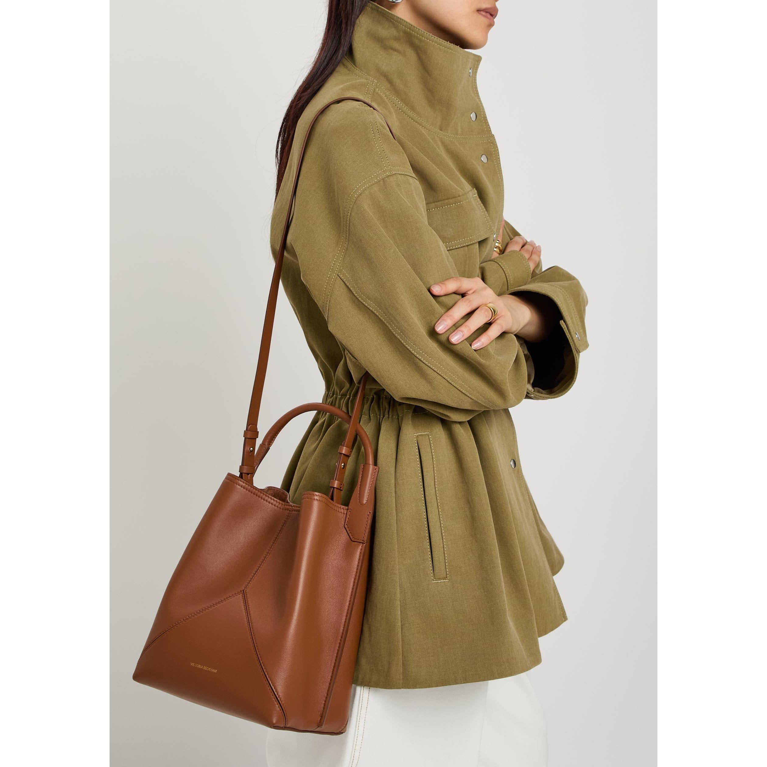 TAN - Victoria Beckham - Women's Victoria Leather Bucket Bag - 6