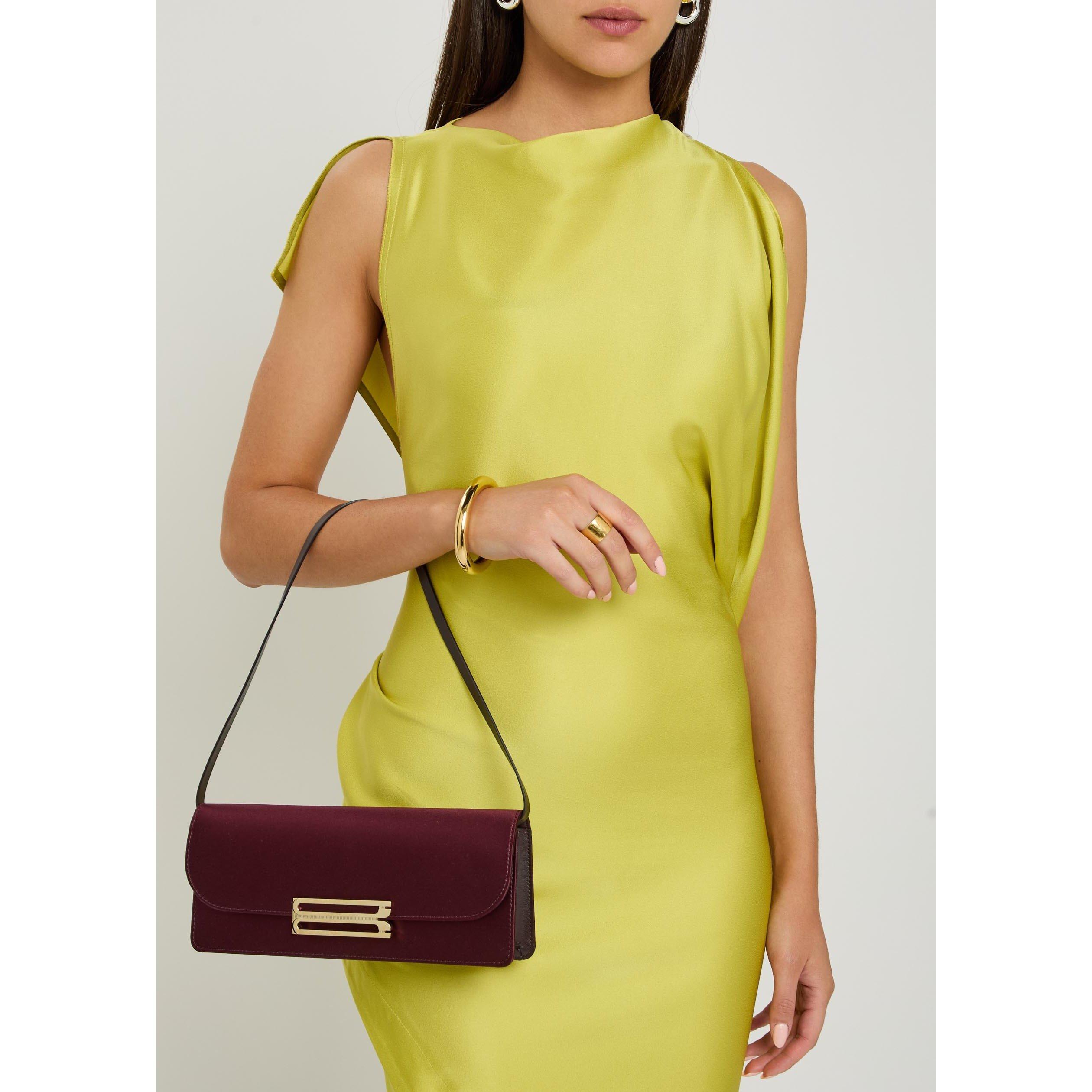 BURGUNDY - Victoria Beckham - DORIAN EAST-WEST CLUTCH SATIN - 3