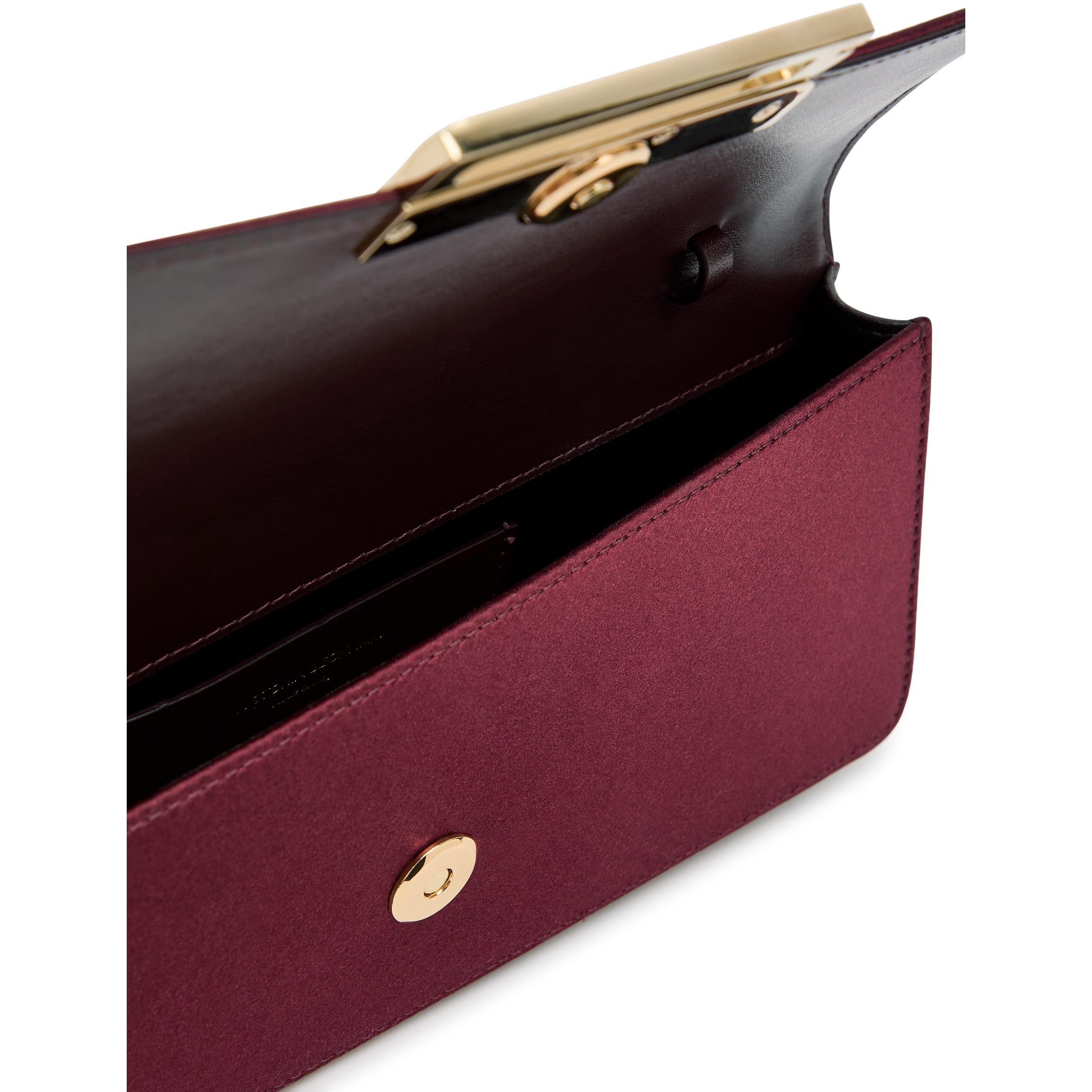 BURGUNDY - Victoria Beckham - DORIAN EAST-WEST CLUTCH SATIN - 5