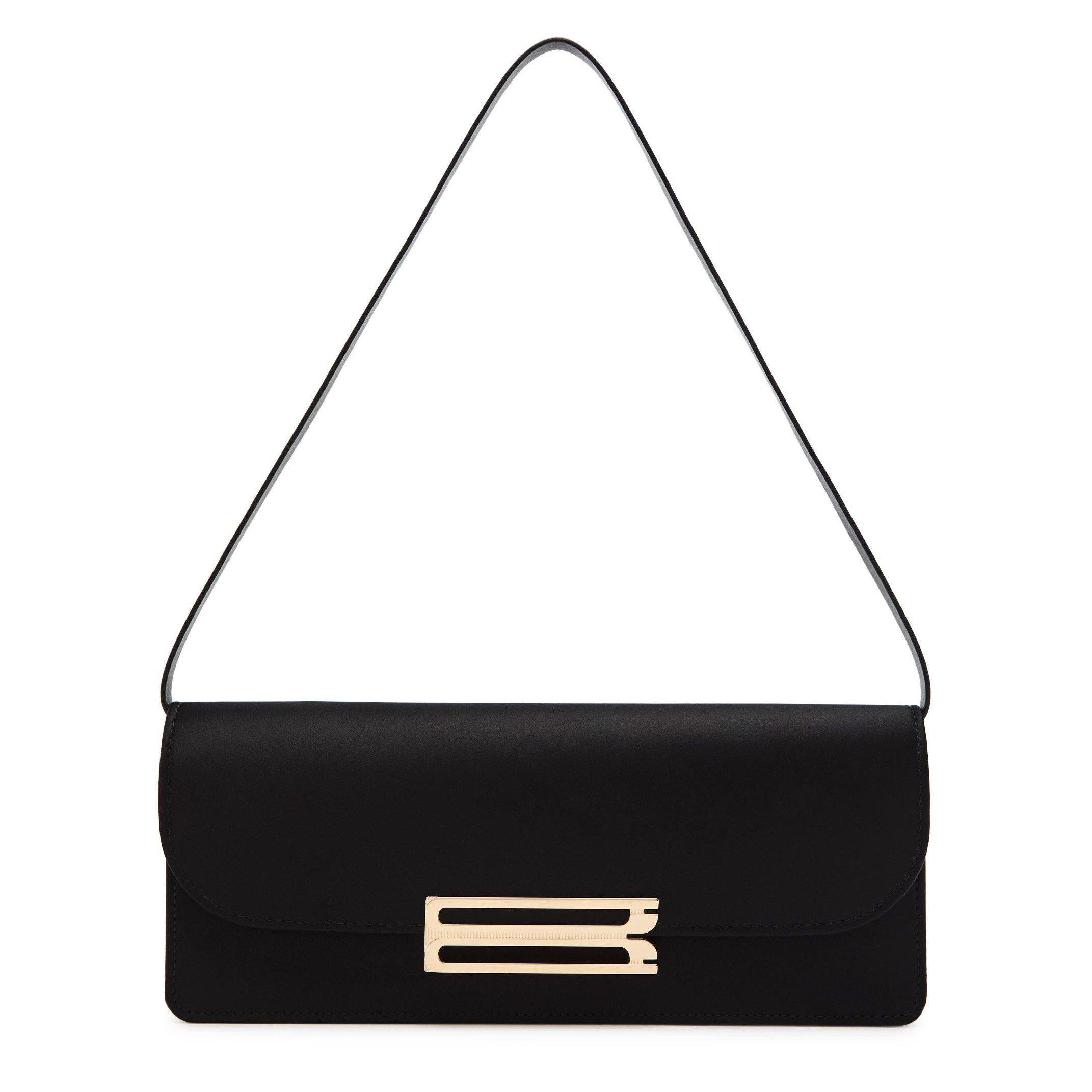 BLACK - Victoria Beckham - DORIAN EAST-WEST CLUTCH SATIN