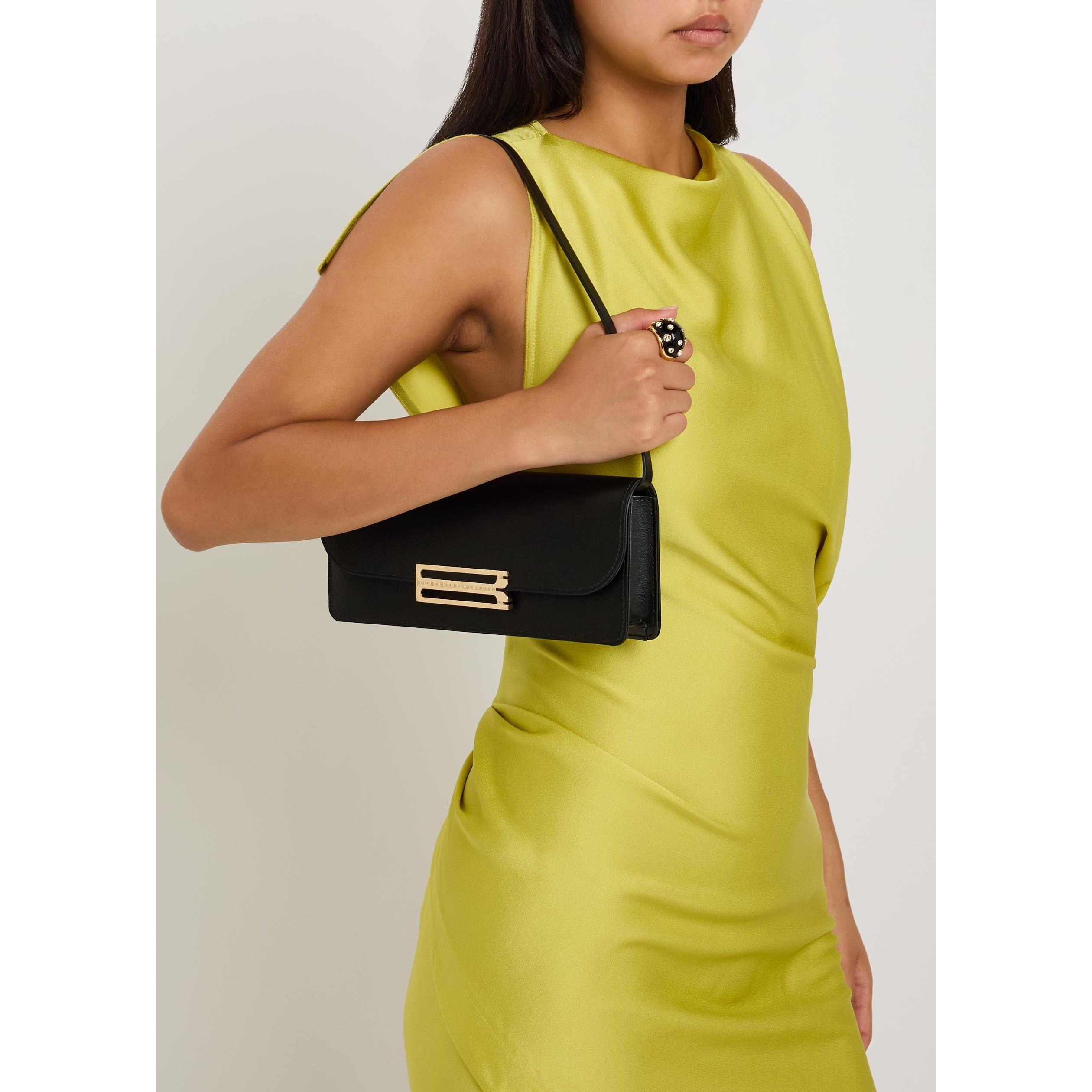 BLACK - Victoria Beckham - DORIAN EAST-WEST CLUTCH SATIN - 3