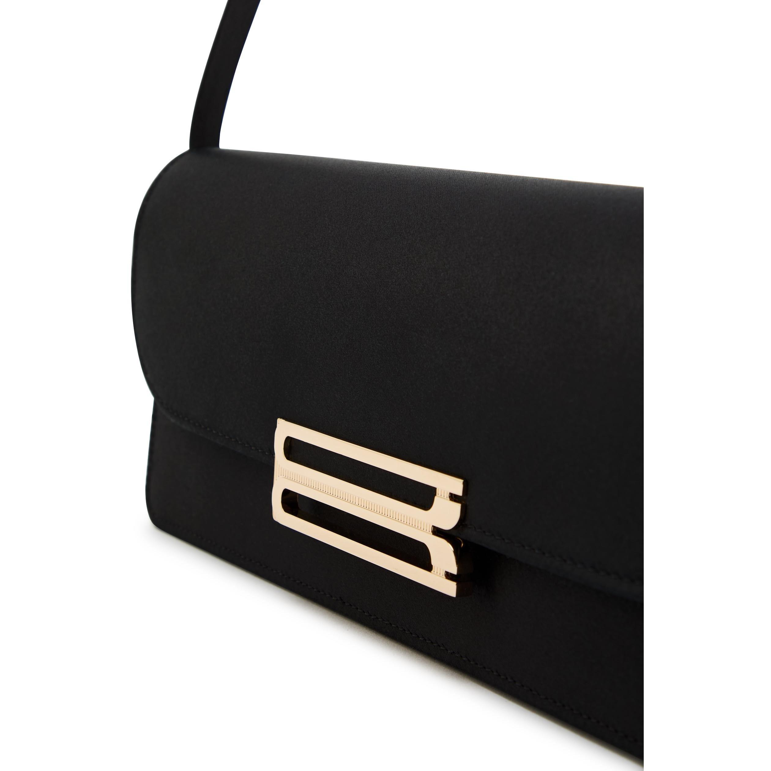 BLACK - Victoria Beckham - DORIAN EAST-WEST CLUTCH SATIN - 4