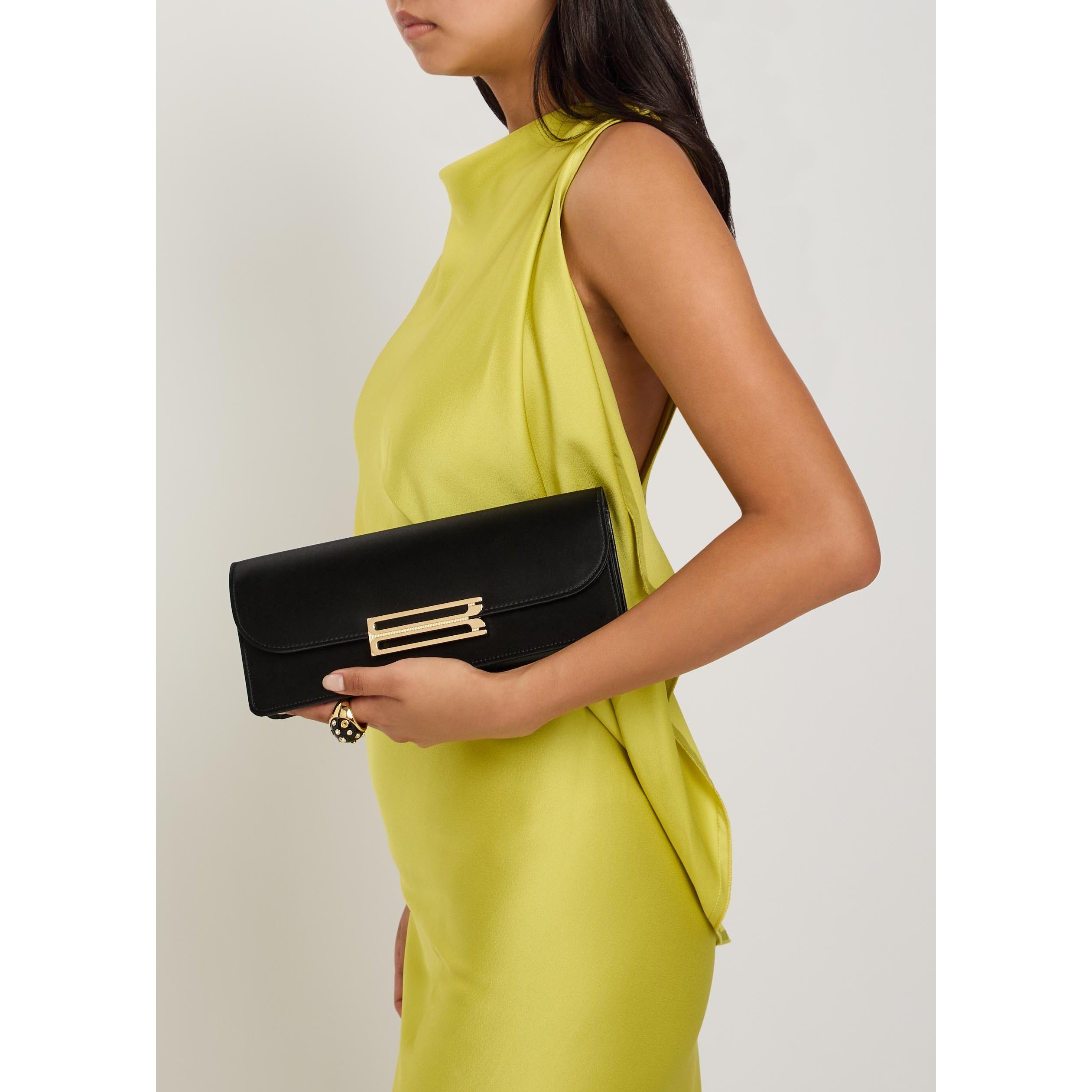 BLACK - Victoria Beckham - DORIAN EAST-WEST CLUTCH SATIN - 6