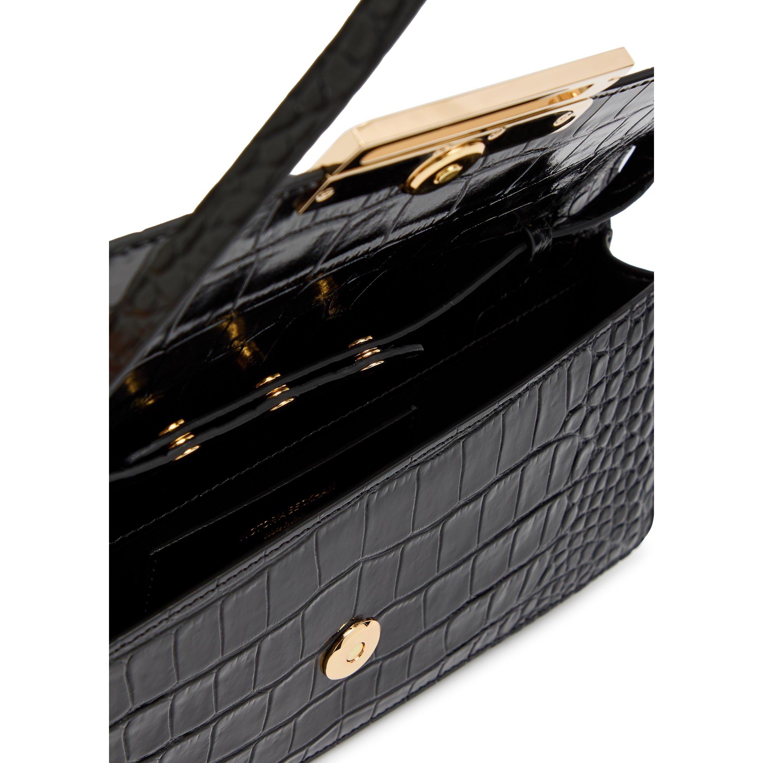 BLACK - Victoria Beckham - DORIAN EAST-WEST CLUTCH CROC E - 5