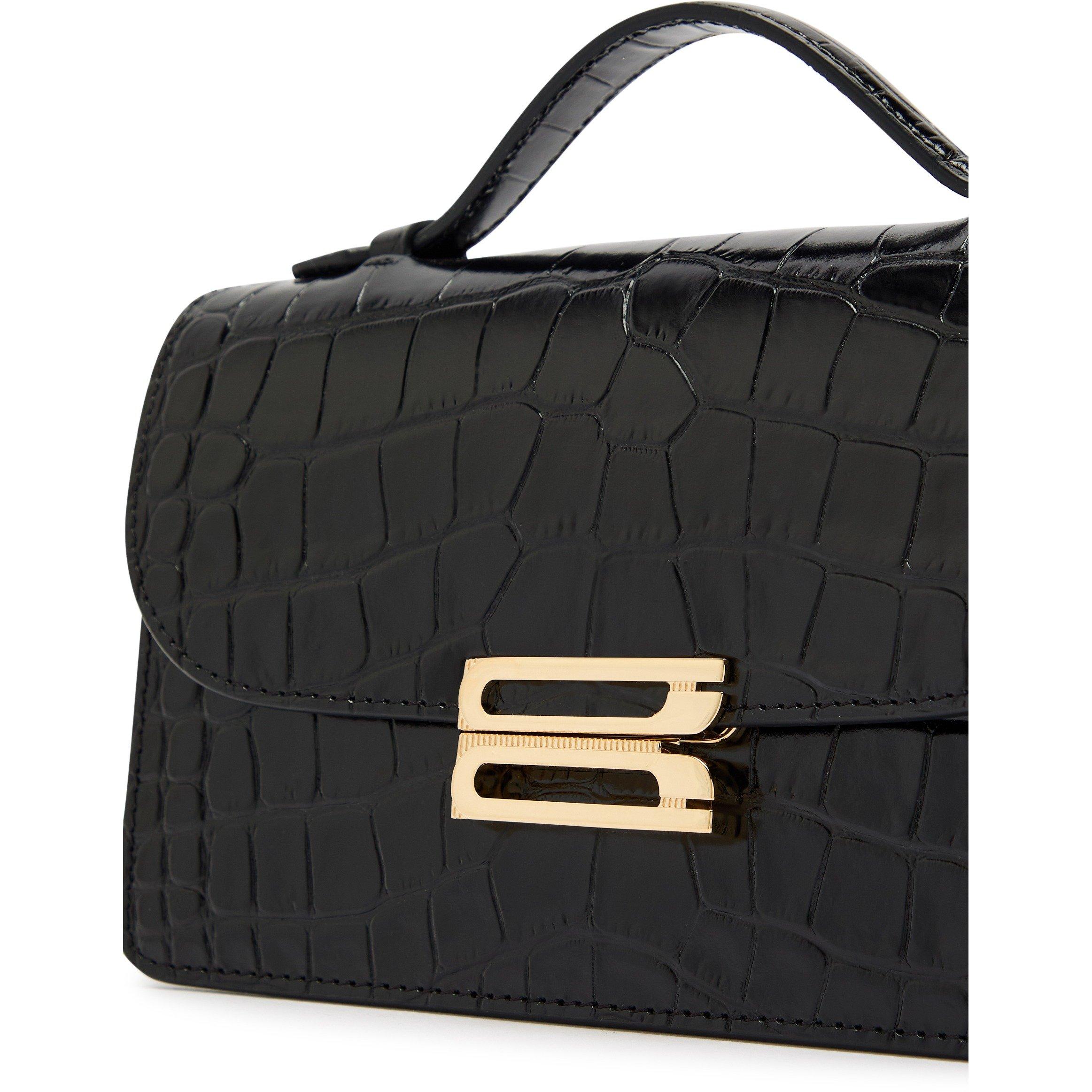 BLACK - Victoria Beckham - Women's Dorian Small Leather Top Handle Bag - 4