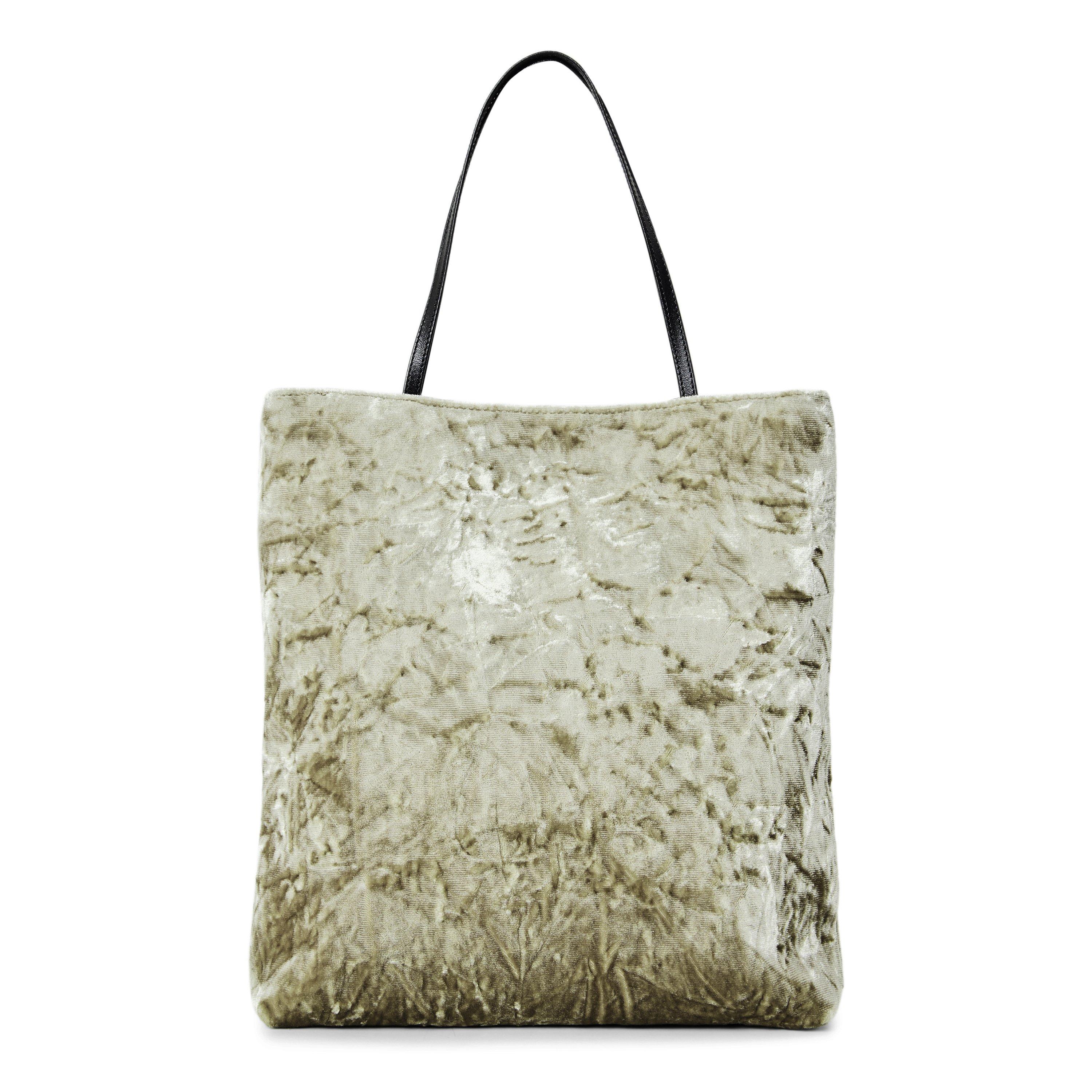 LIGHT BROWN - Valesque - Women's Thea Crushed Velvet Tote Bag - 1