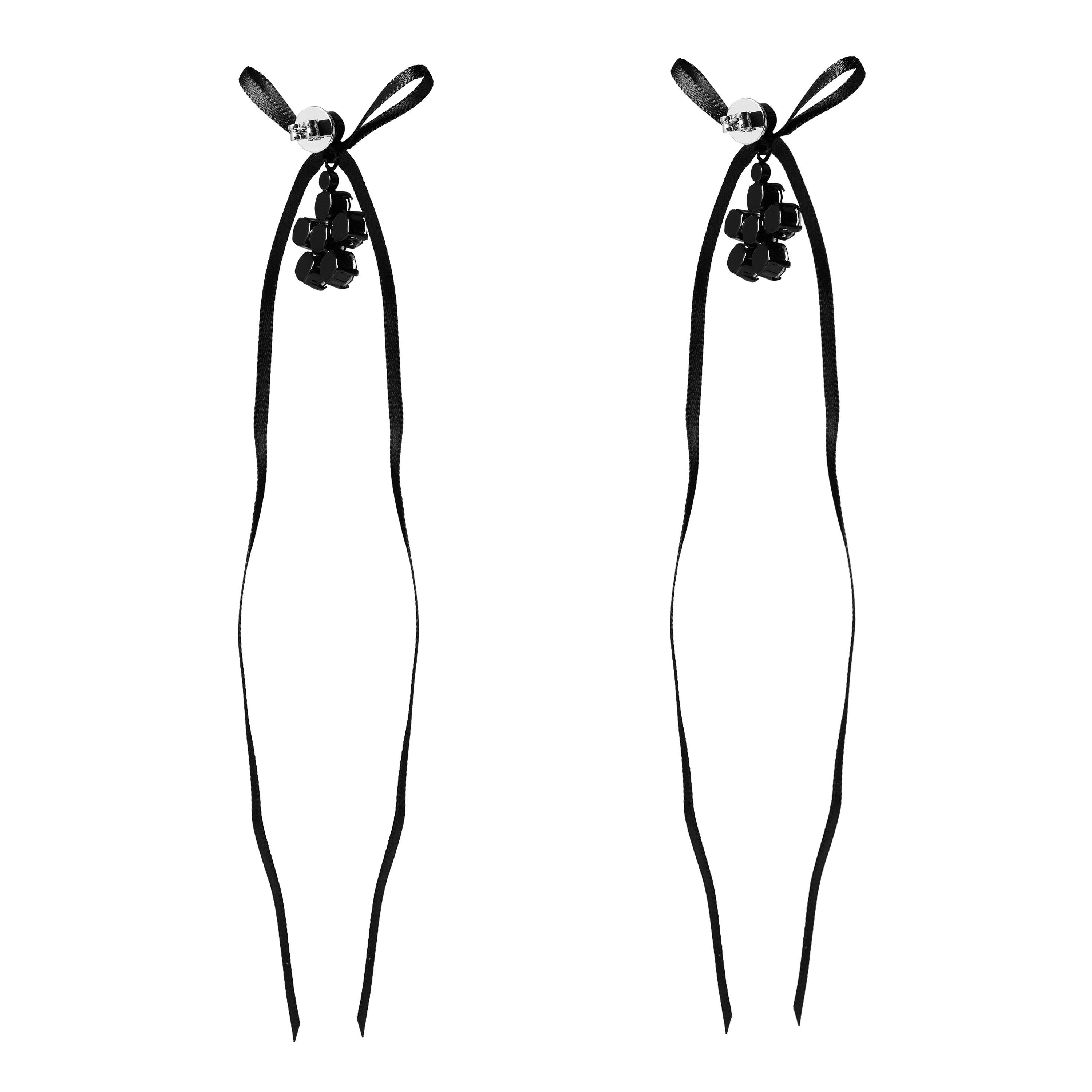 BLACK - Simone Rocha - MINI DAISY DROP BOW EARRI - 2