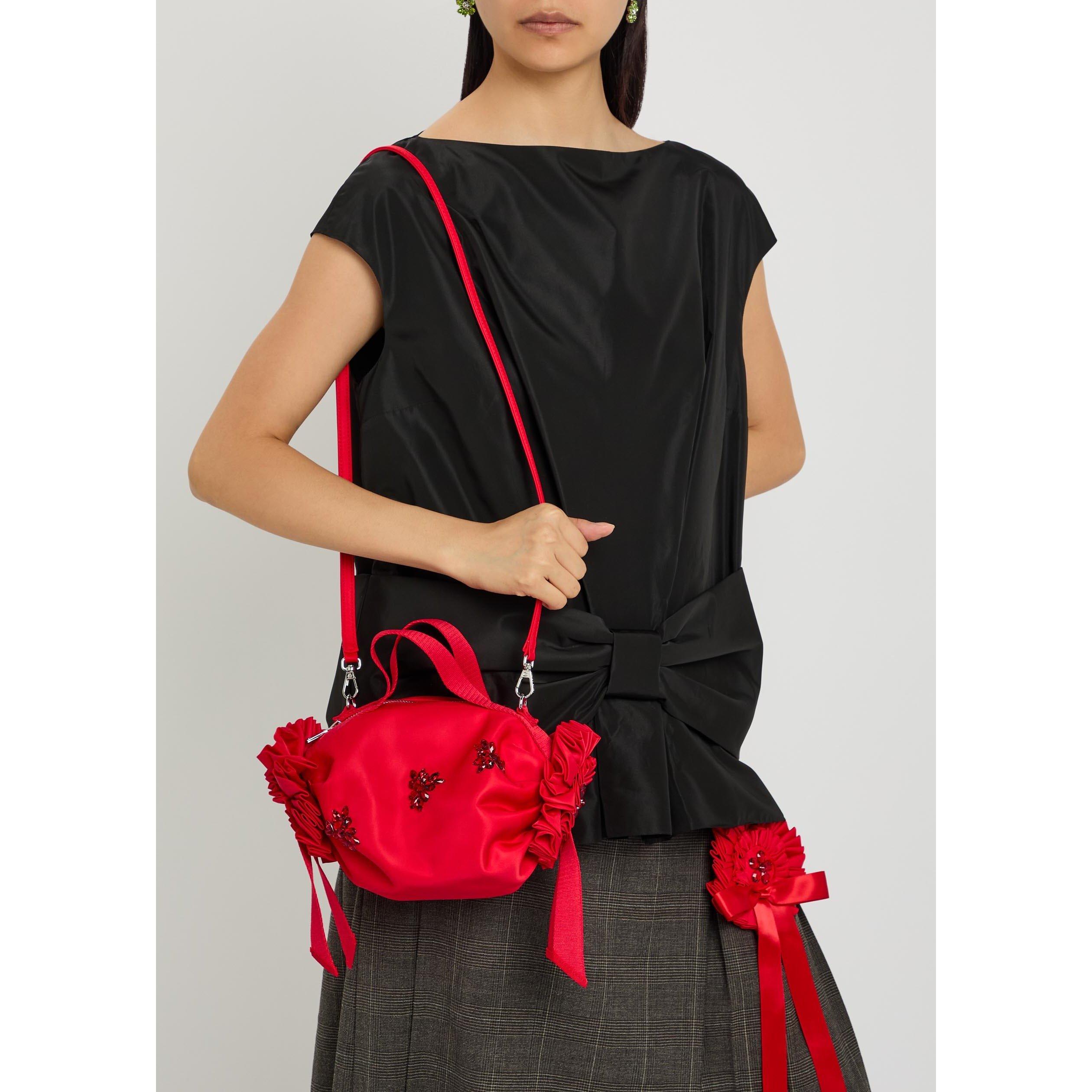 RED - Simone Rocha - MINI DOUBLE RIBBON ROSETTE BAG - 3