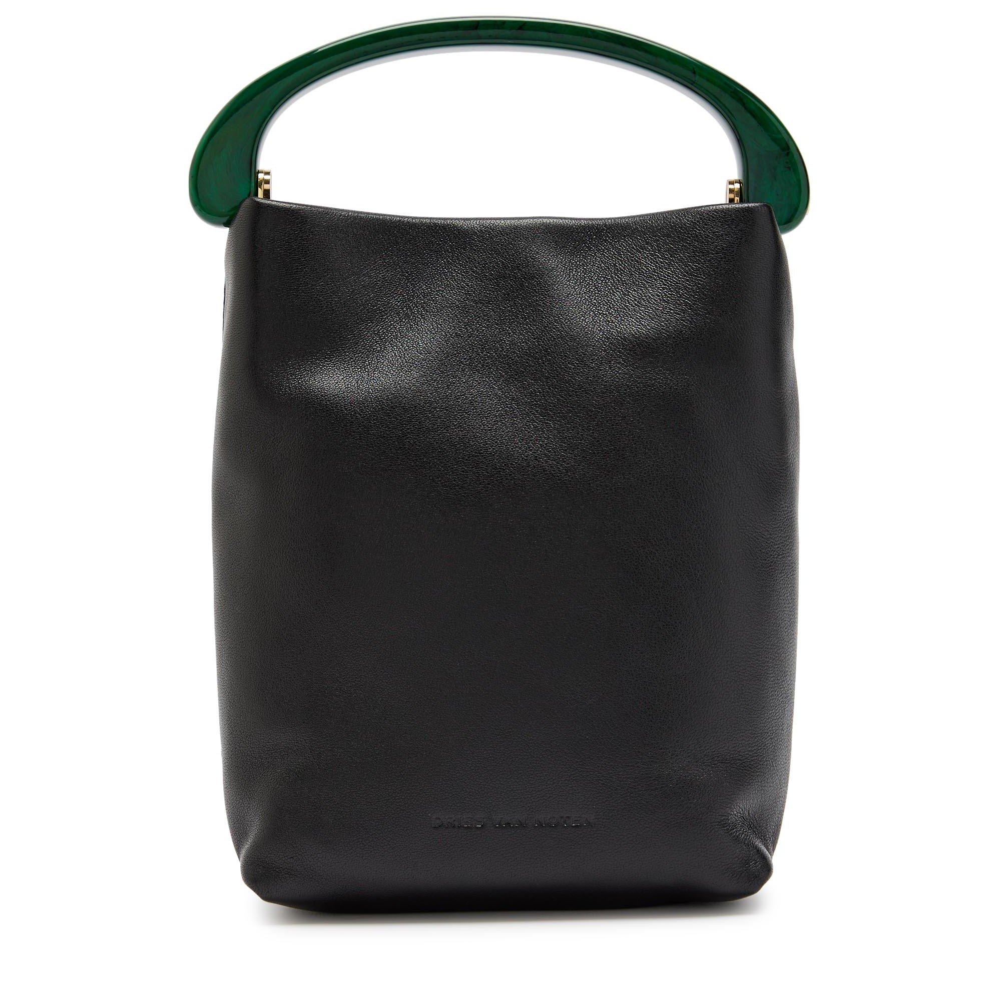 BLACK - Dries Van Noten - CRISP LEATHER BAG TOP HANDLE