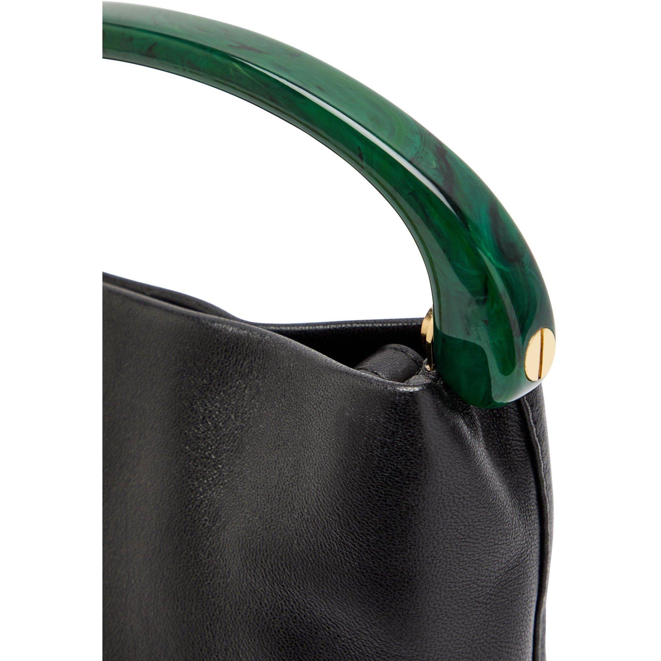BLACK - Dries Van Noten - CRISP LEATHER BAG TOP HANDLE - 4