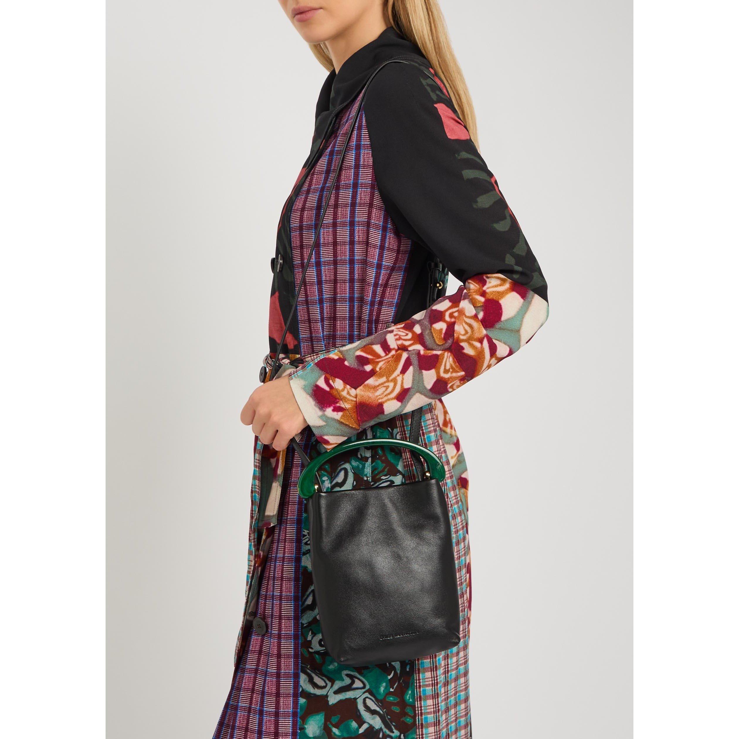 BLACK - Dries Van Noten - CRISP LEATHER BAG TOP HANDLE - 6