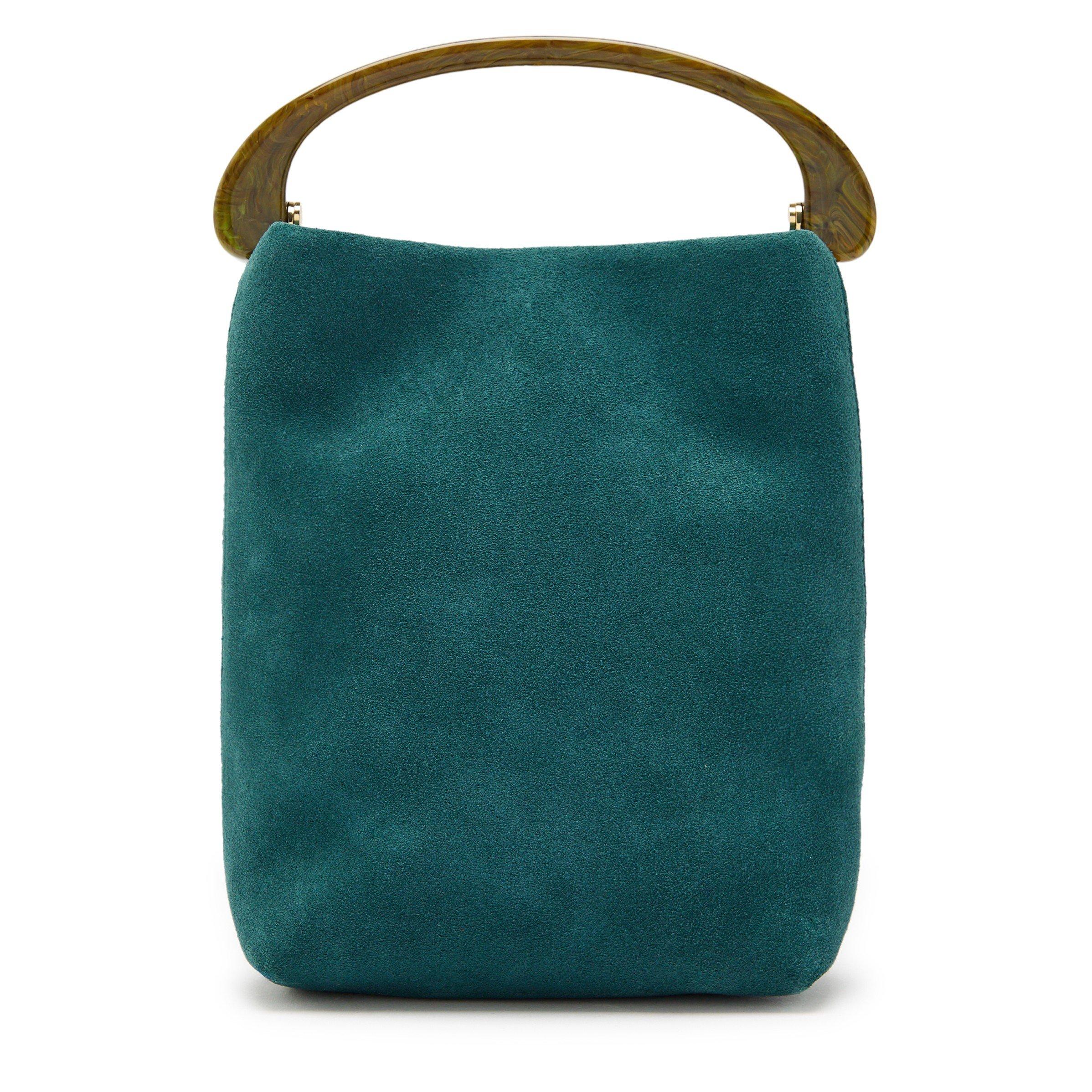 TEAL - Dries Van Noten - CRISP SUEDE BAG TOP HANDLE