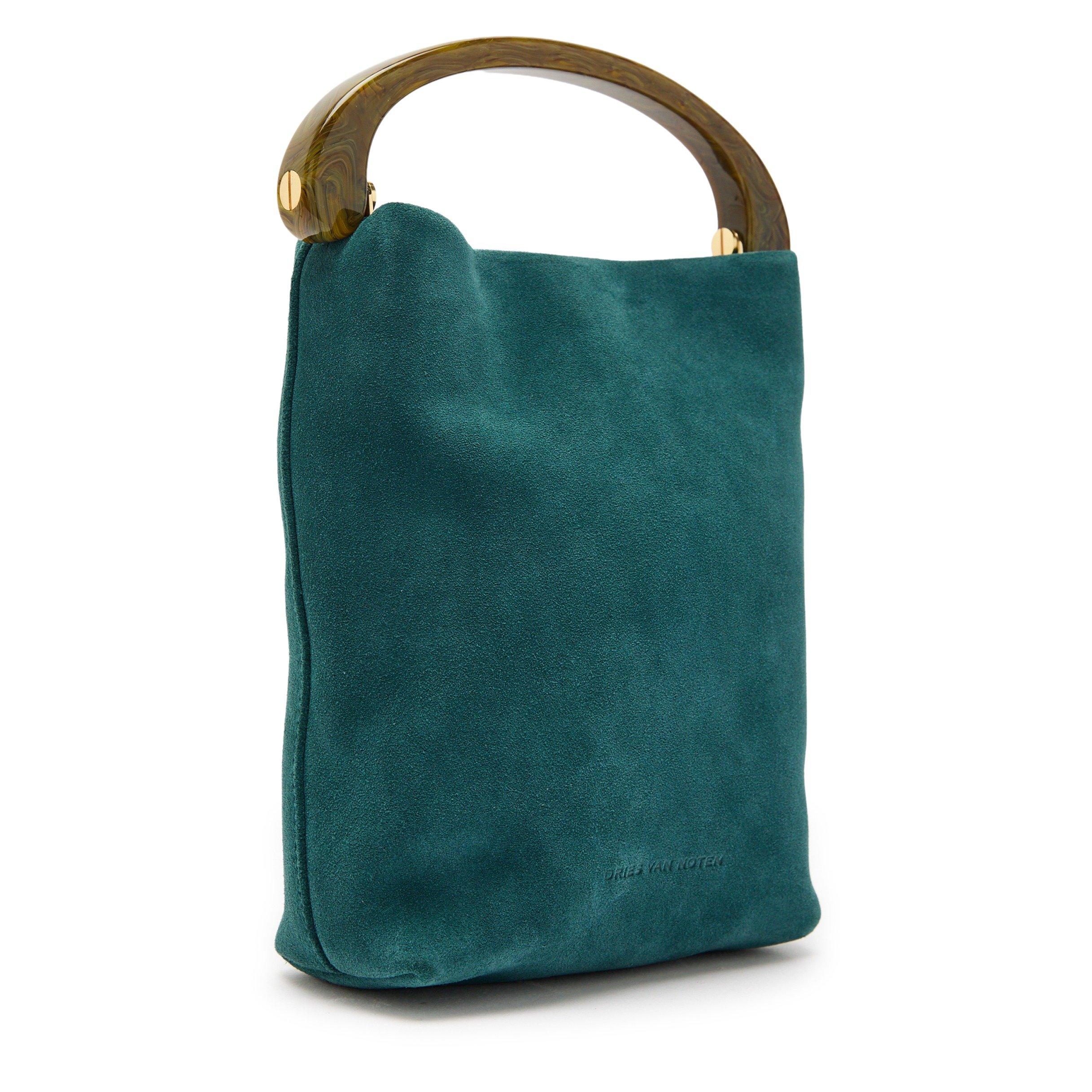 TEAL - Dries Van Noten - CRISP SUEDE BAG TOP HANDLE - 2