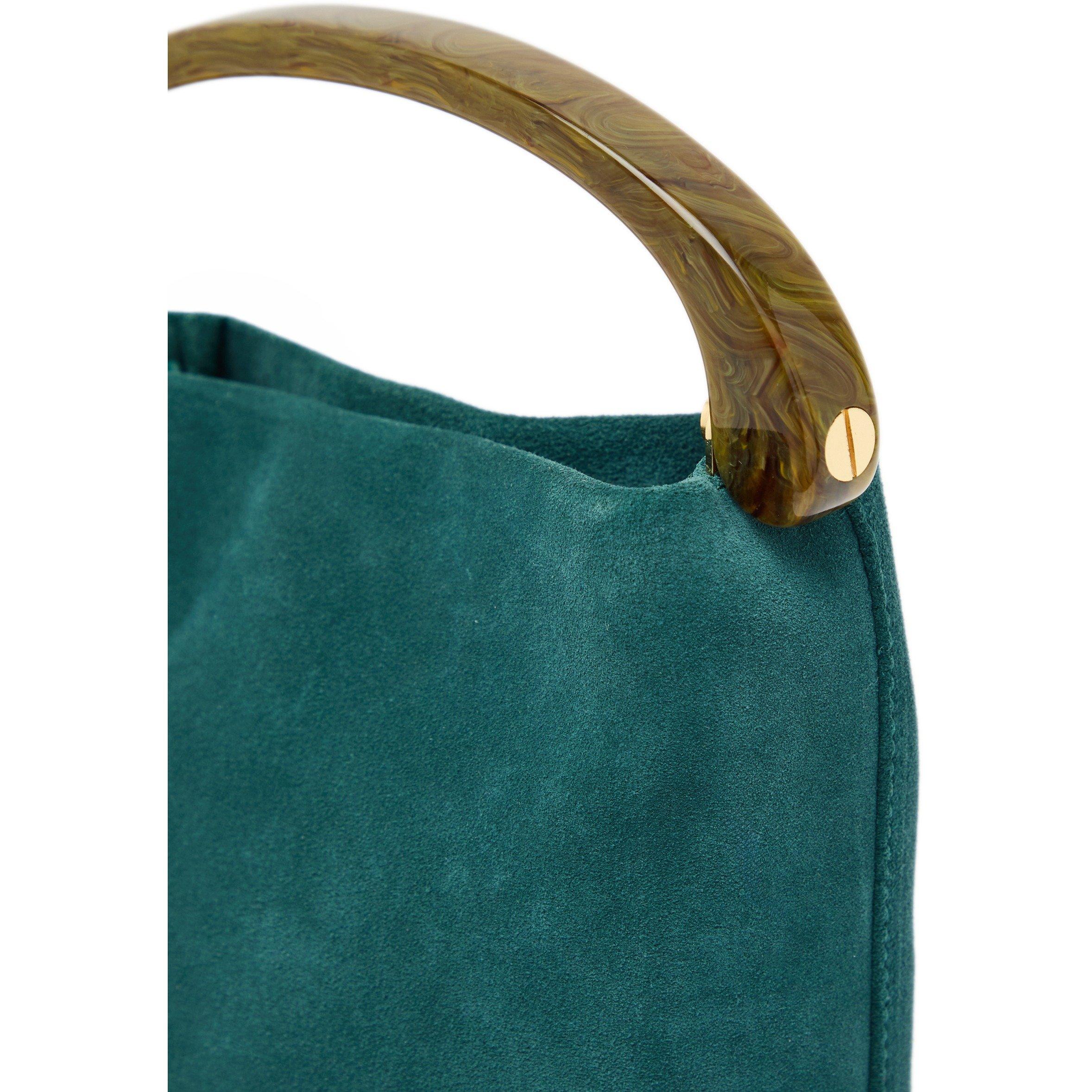 TEAL - Dries Van Noten - CRISP SUEDE BAG TOP HANDLE - 4