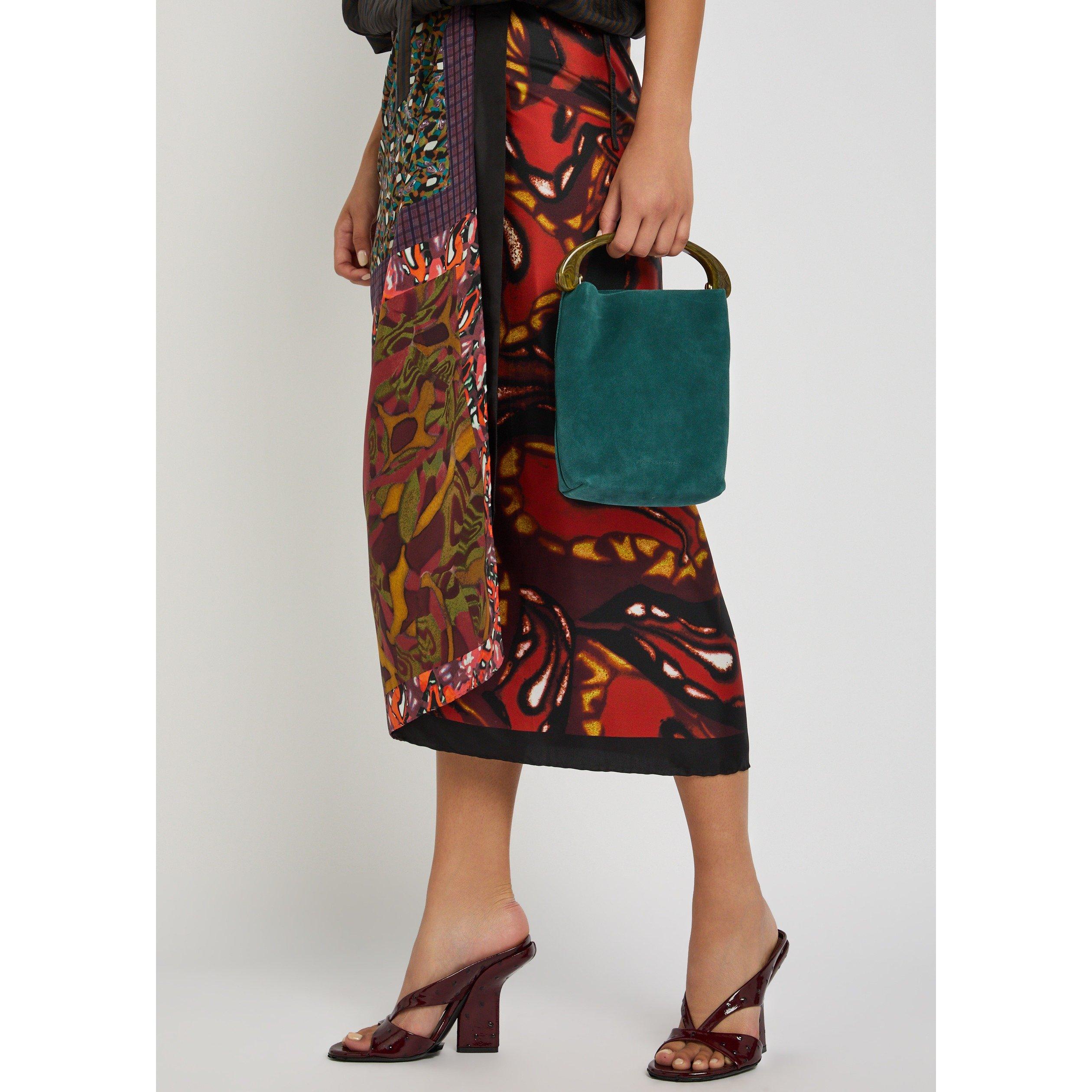 TEAL - Dries Van Noten - CRISP SUEDE BAG TOP HANDLE - 6