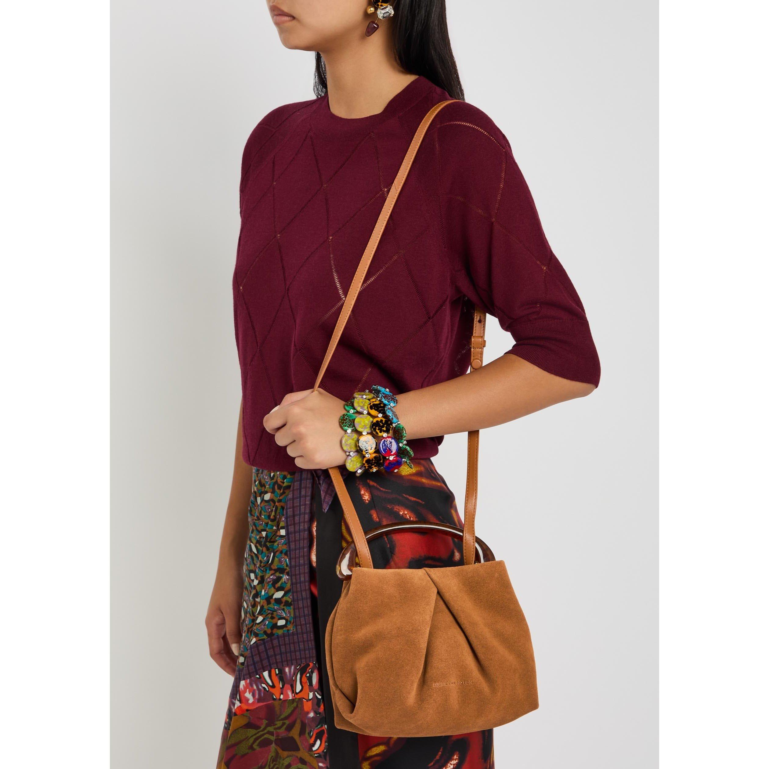 TAN - Dries Van Noten - CRISP EW TOP HANDLE SUEDE - 6