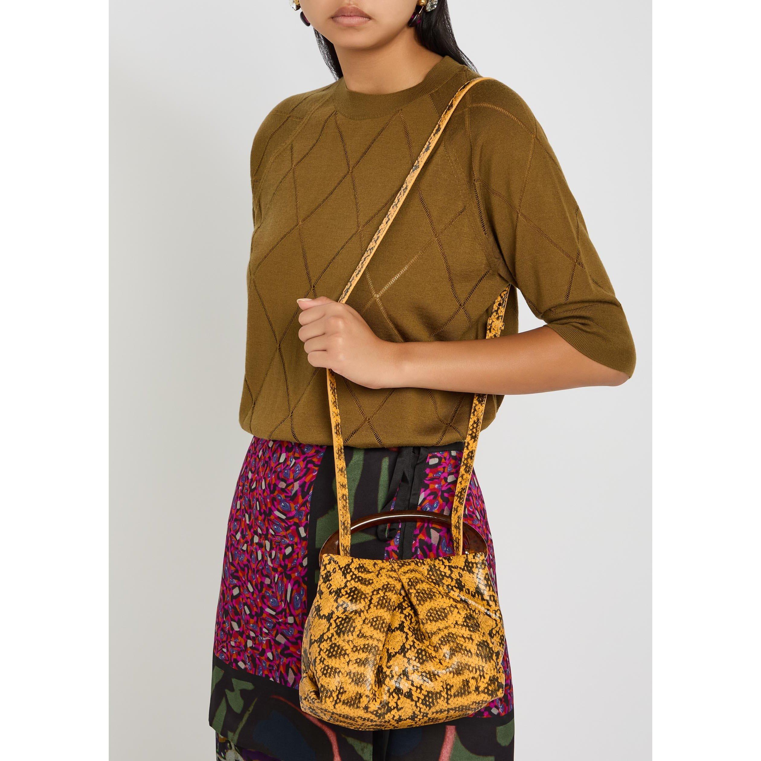 YELLOW - Dries Van Noten - CRISP EW TOP HANDLE SNAKE PRIN - 3
