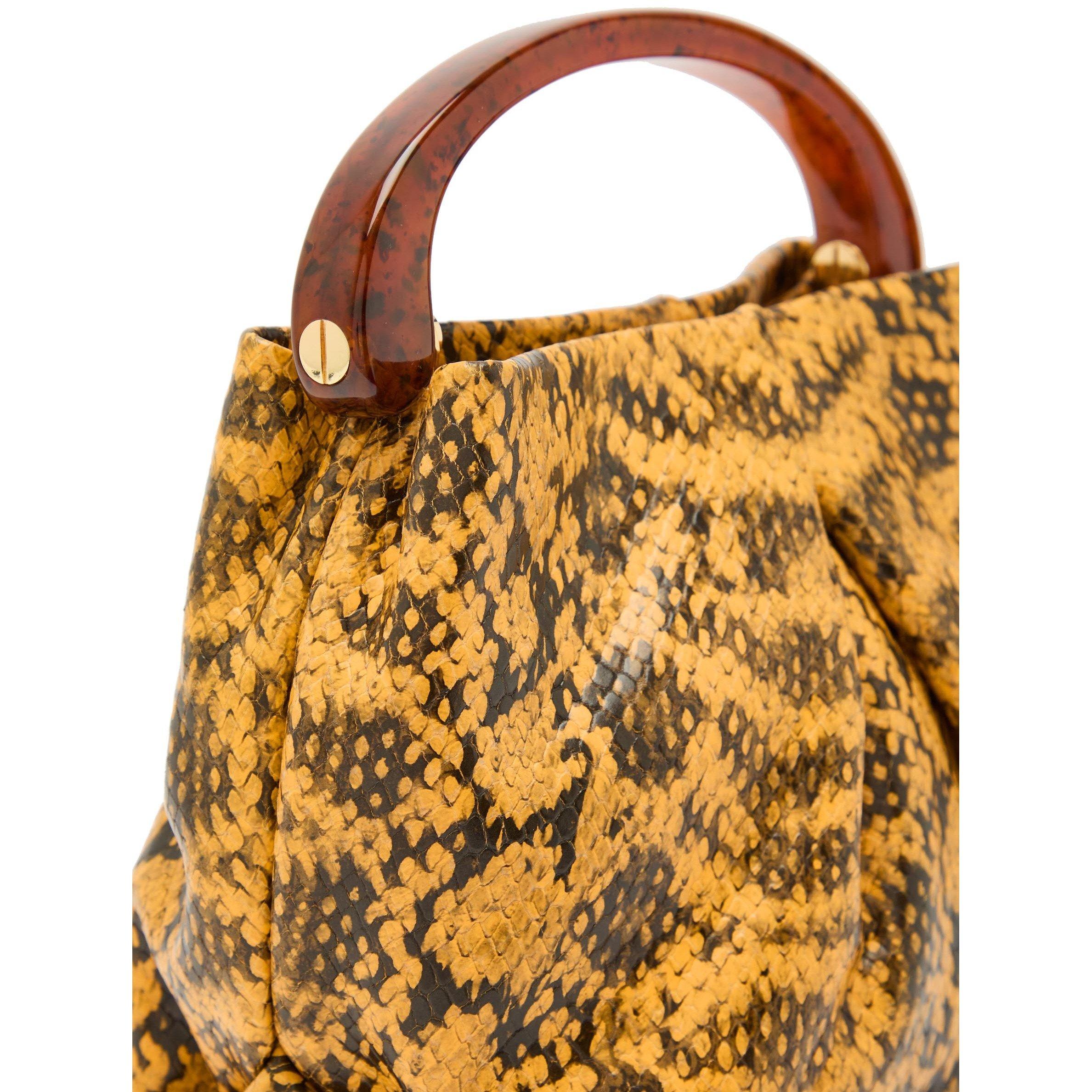 YELLOW - Dries Van Noten - CRISP EW TOP HANDLE SNAKE PRIN - 4