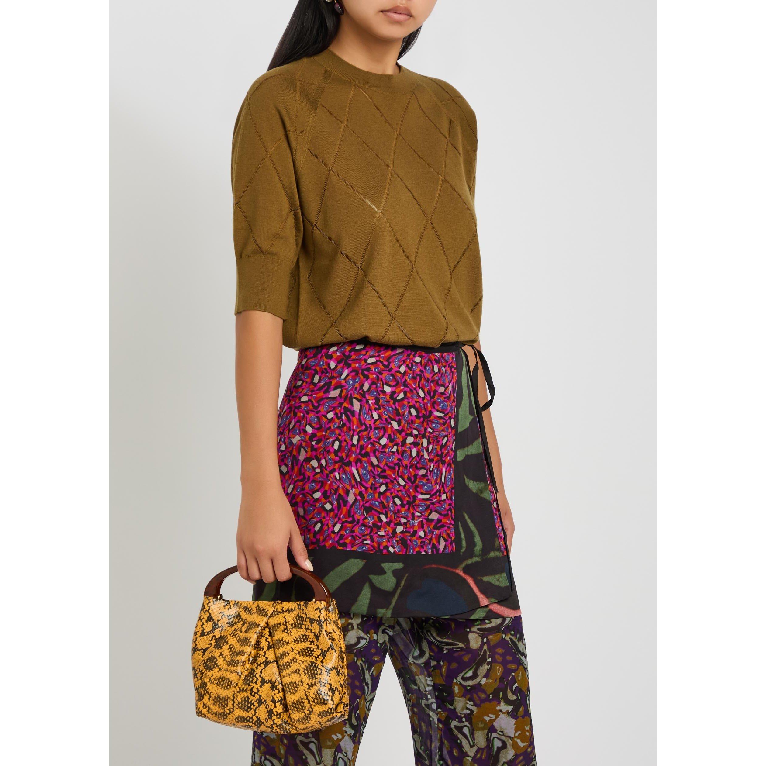 YELLOW - Dries Van Noten - CRISP EW TOP HANDLE SNAKE PRIN - 6