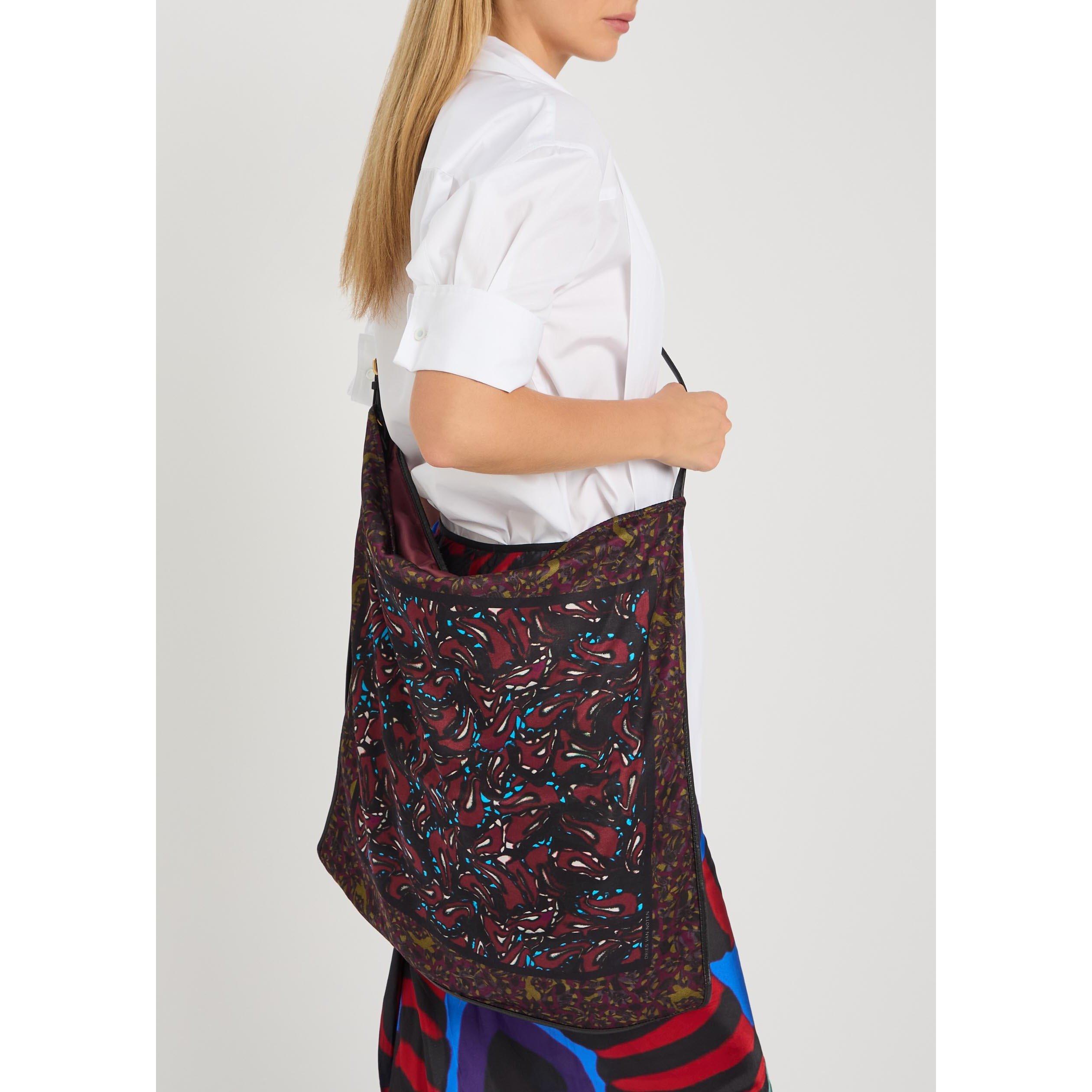 RUST - Dries Van Noten - Women's Scarf Print Large Tote Bag - 3