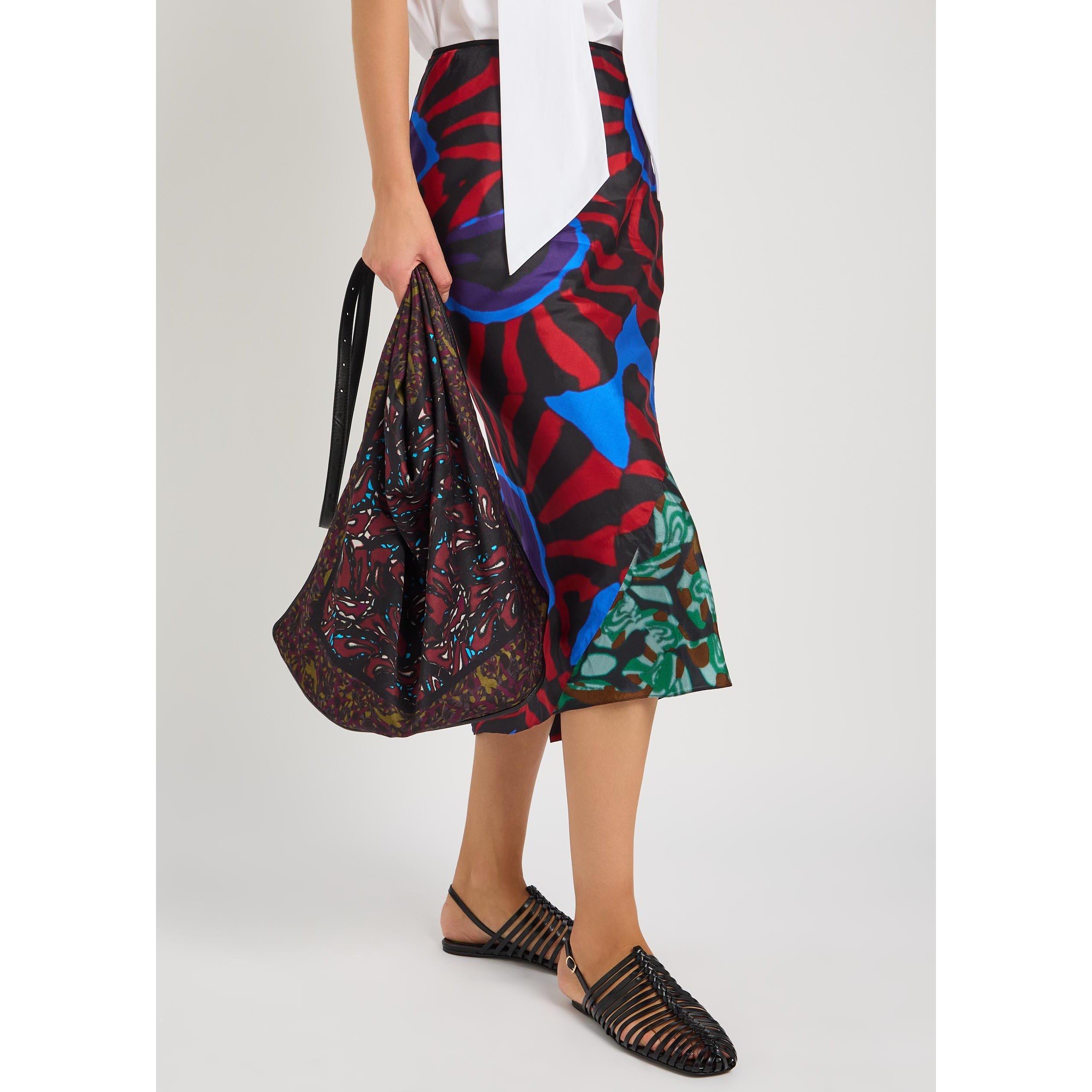 RUST - Dries Van Noten - Women's Scarf Print Large Tote Bag - 6