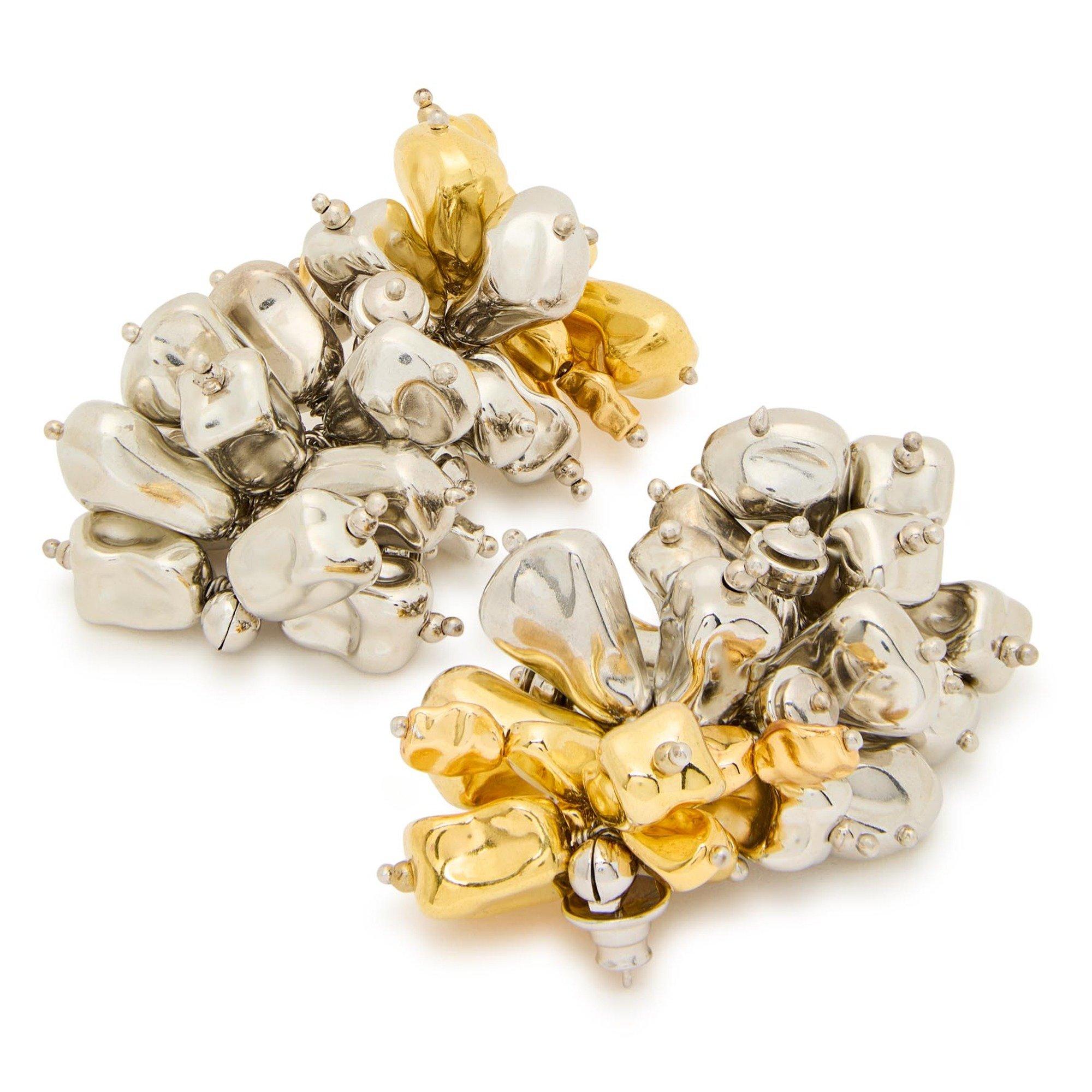 SILVER - Dries Van Noten - Women's Beaded Two Tone Drop Earrings - 2