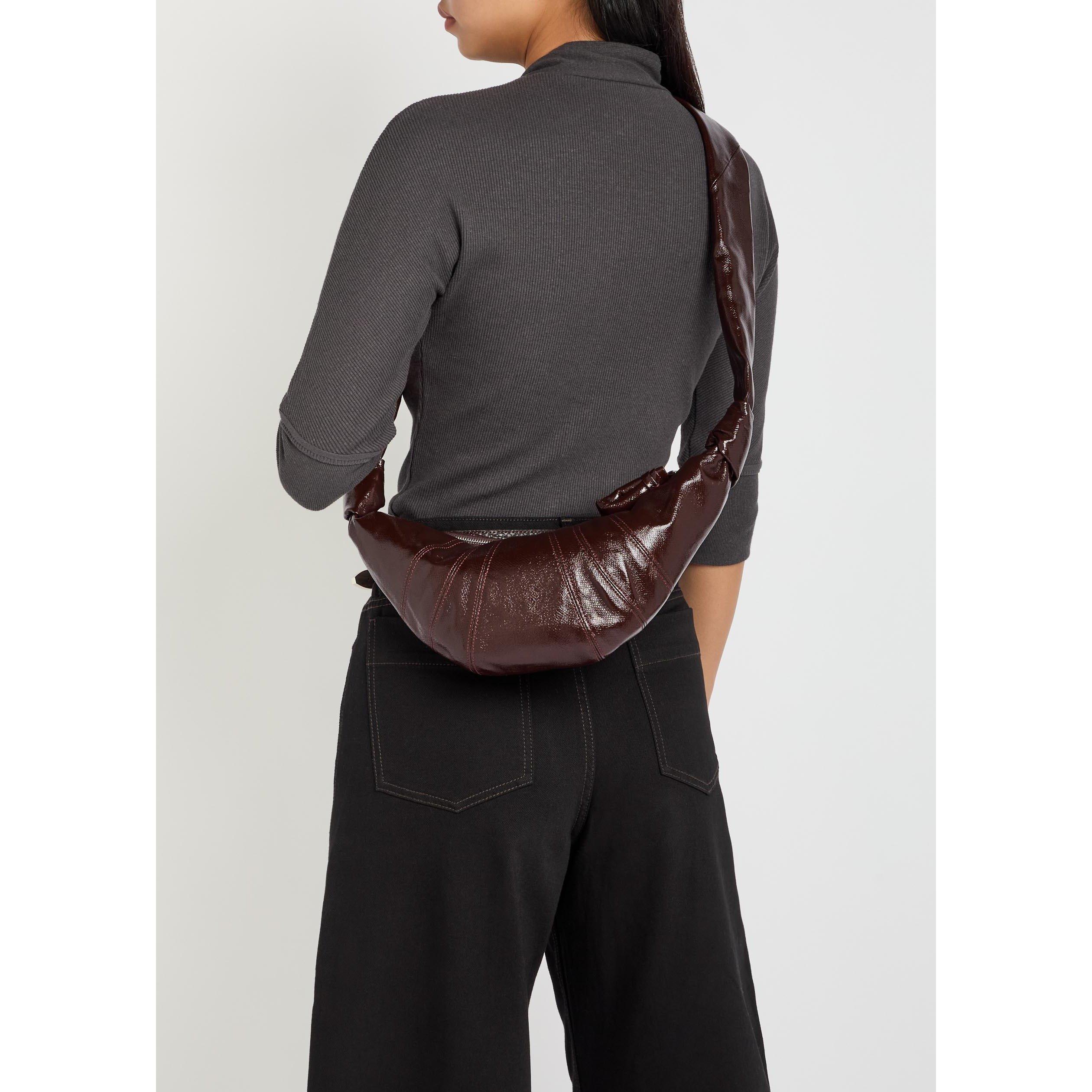 DARK BROWN - Lemaire - SMALL CROISSANT BAG COATED COT - 3