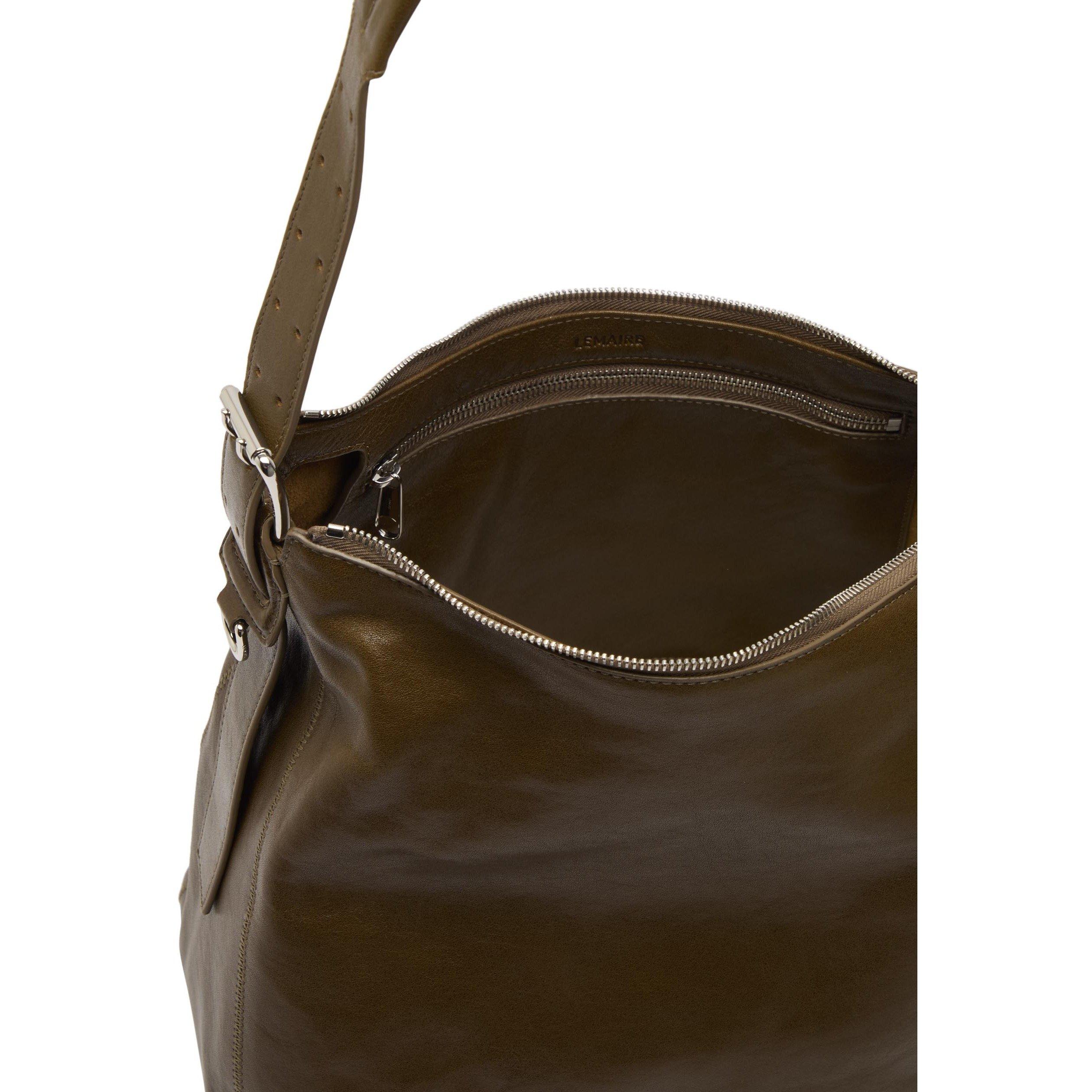 TAN - Lemaire - SMALL BELTED HOBO BAG - 5