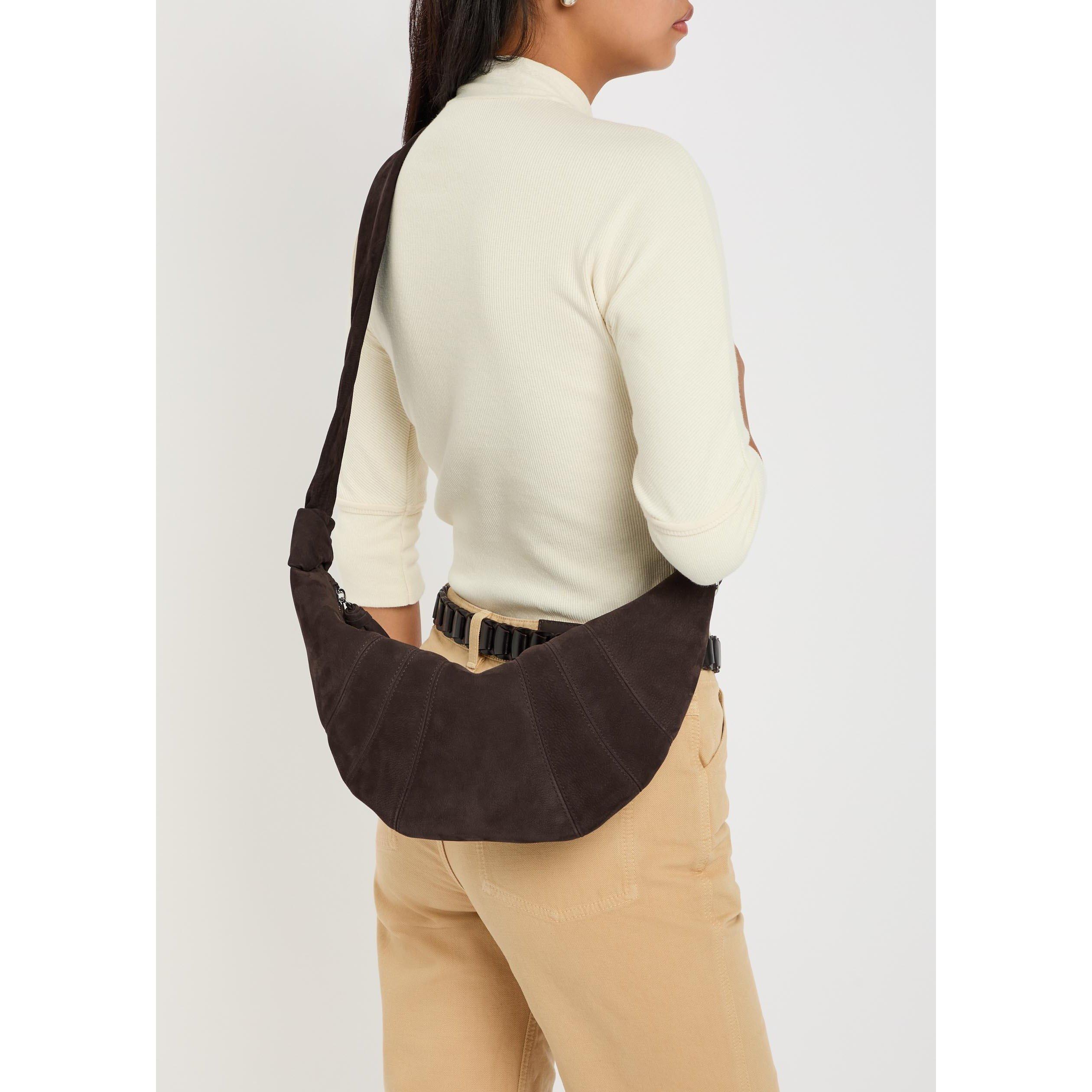 BROWN - Lemaire - Women's Croissant Medium Nubuck Shoulder Bag - 3