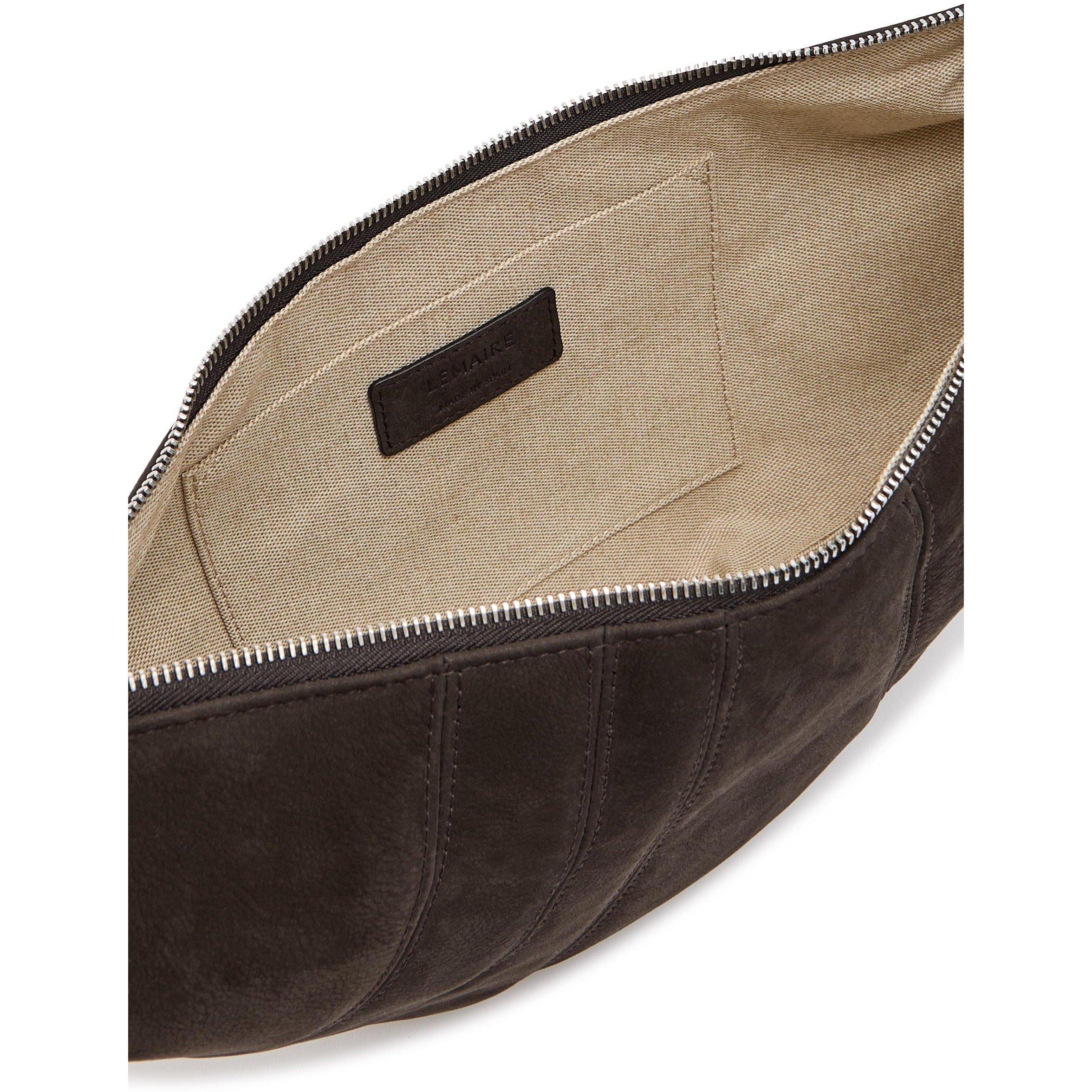 BROWN - Lemaire - Women's Croissant Medium Nubuck Shoulder Bag - 5