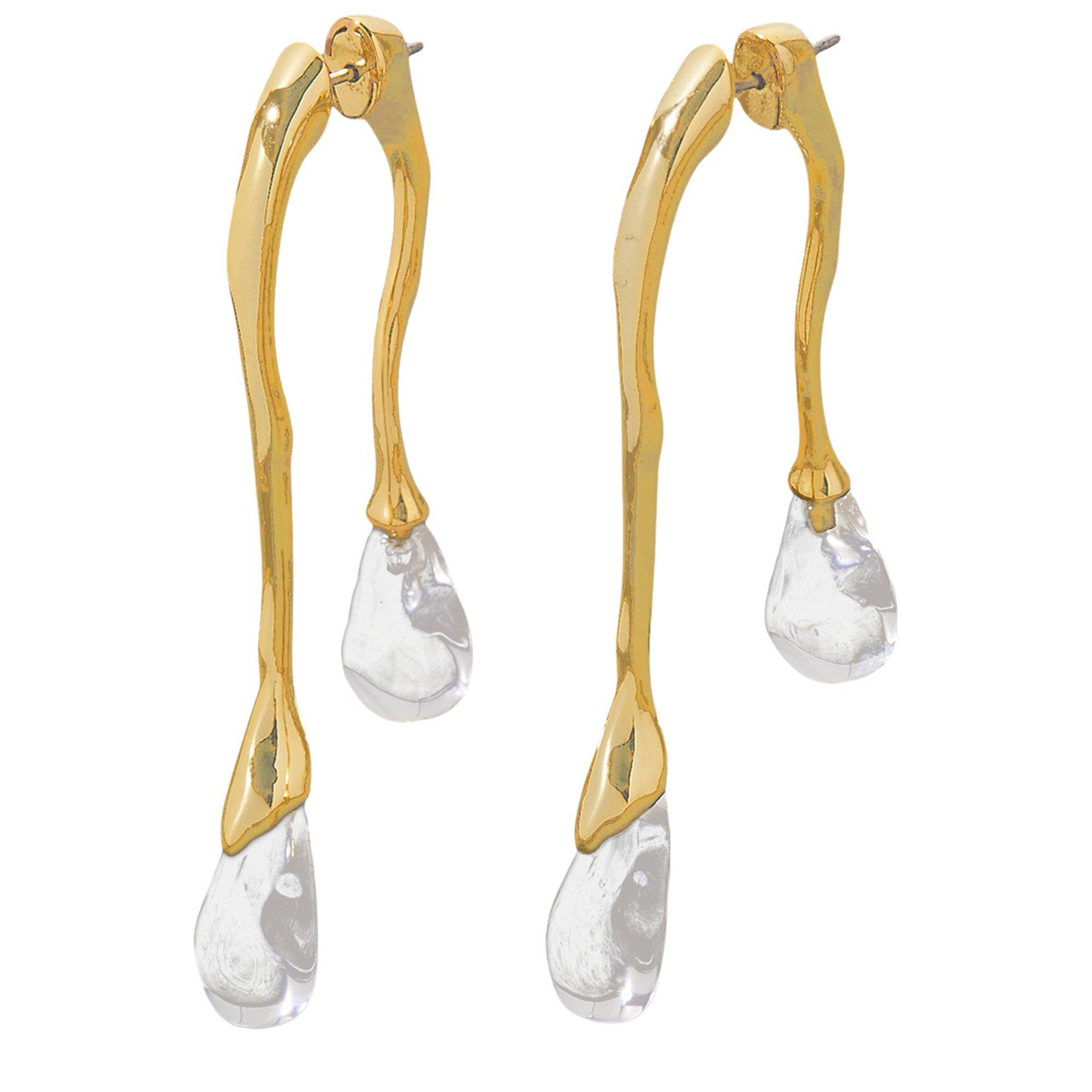 GOLD - Alexis Bittar - LUCITE FRONT BACK DOUBLE DROP
