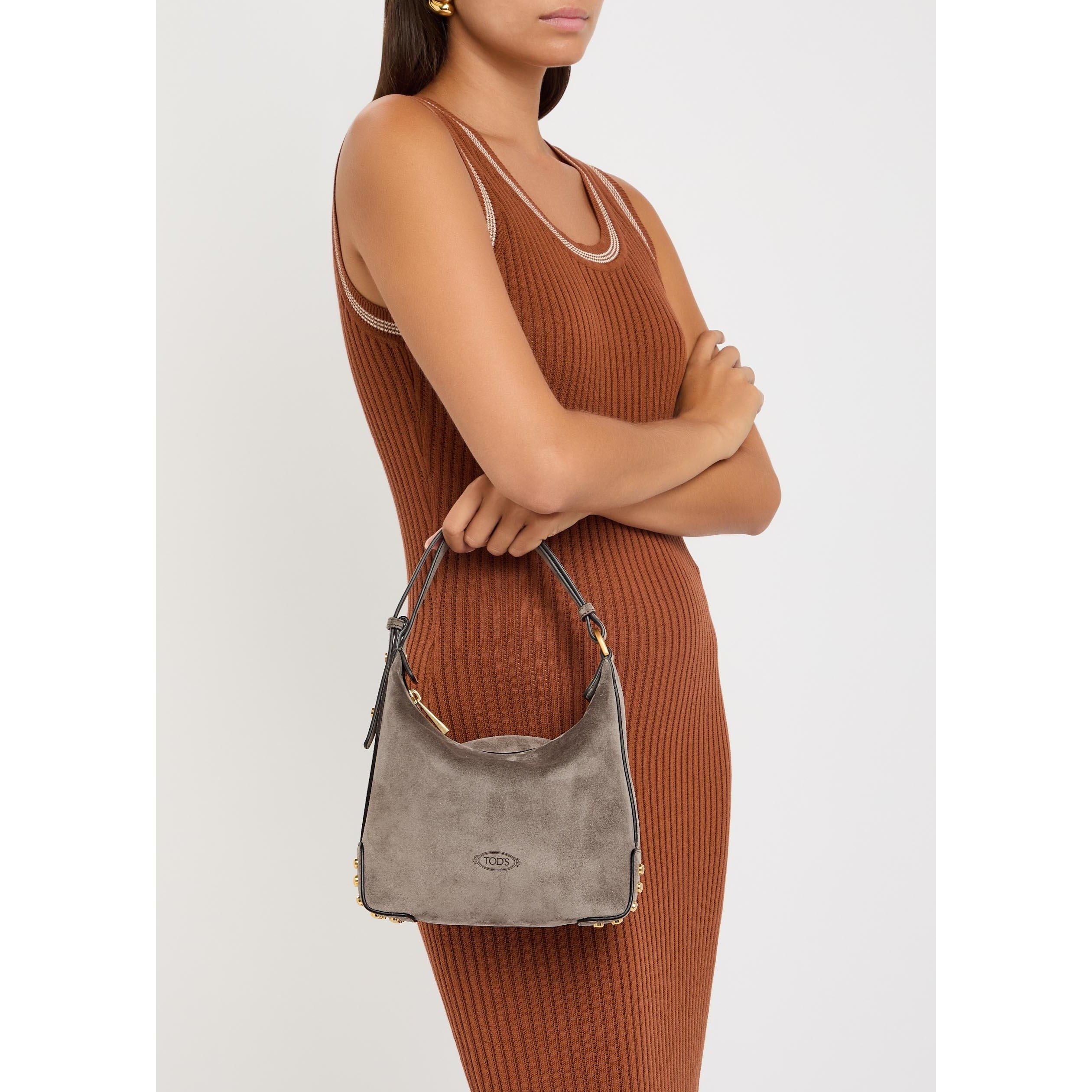 TAUPE - Tods - Women's GMT Sacca Mini Suede Top Handle Bag - 3