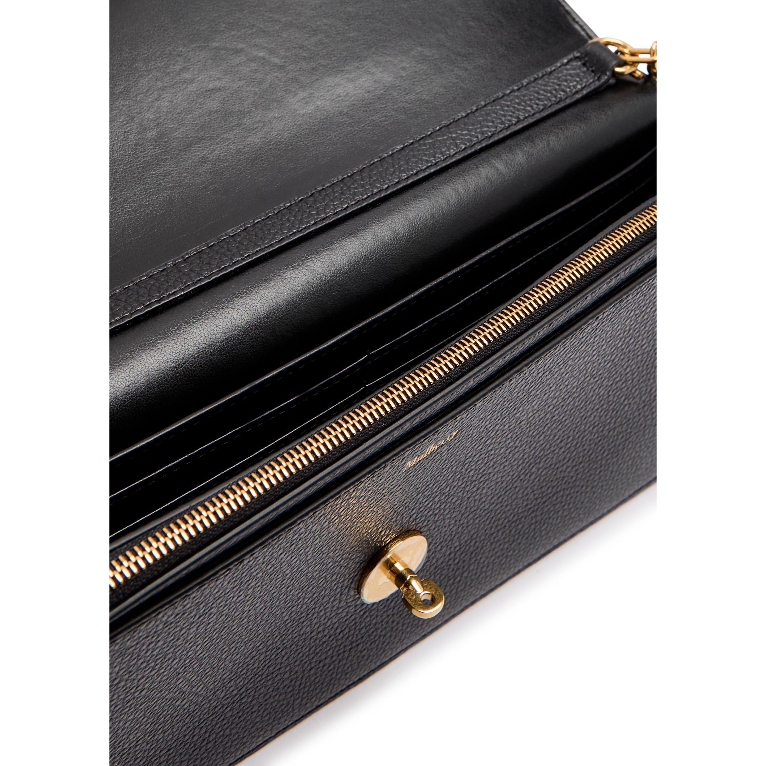 BLACK - Mulberry - Women's Darley Chain Strap Leather Clutch Bag - 5