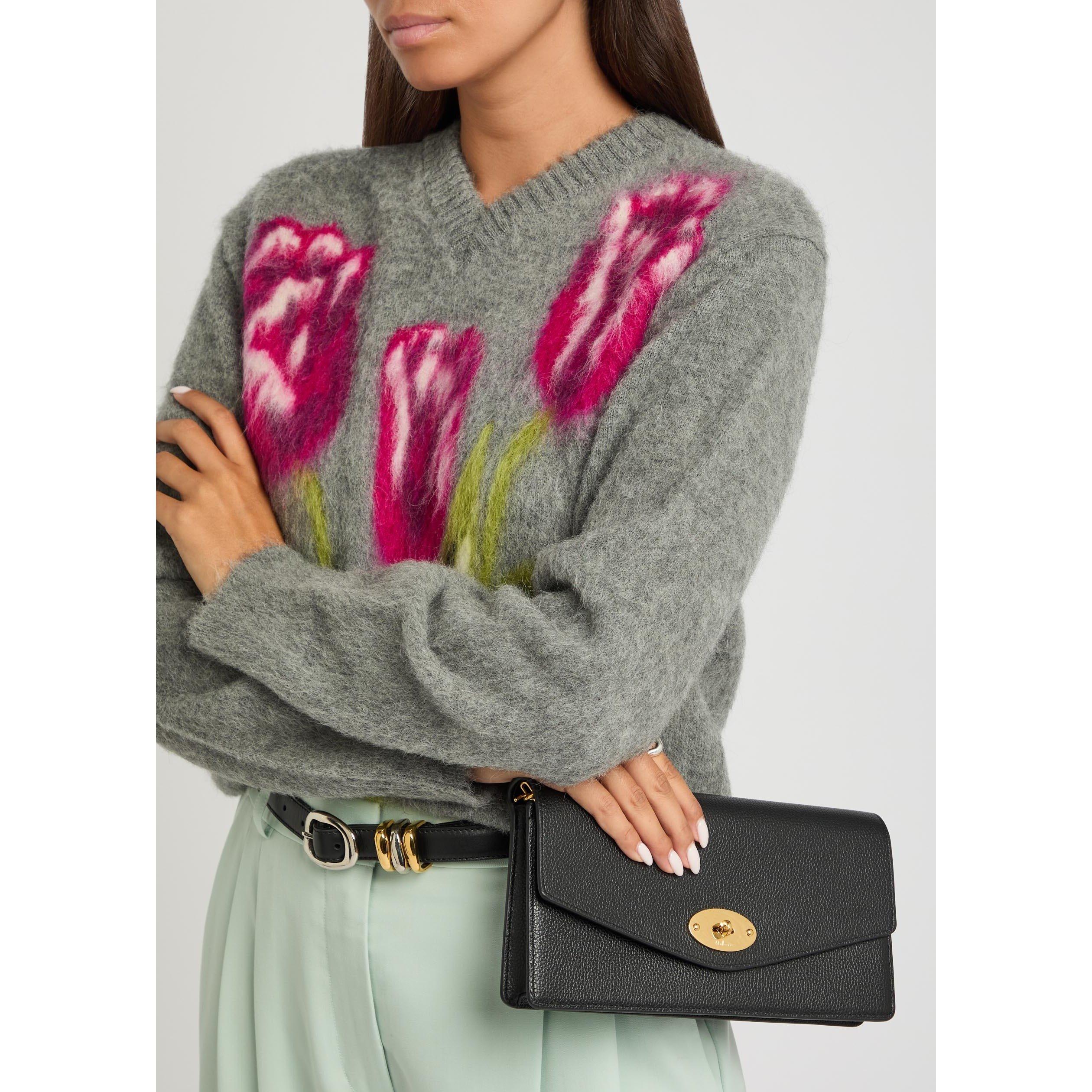 BLACK - Mulberry - Women's Darley Chain Strap Leather Clutch Bag - 6
