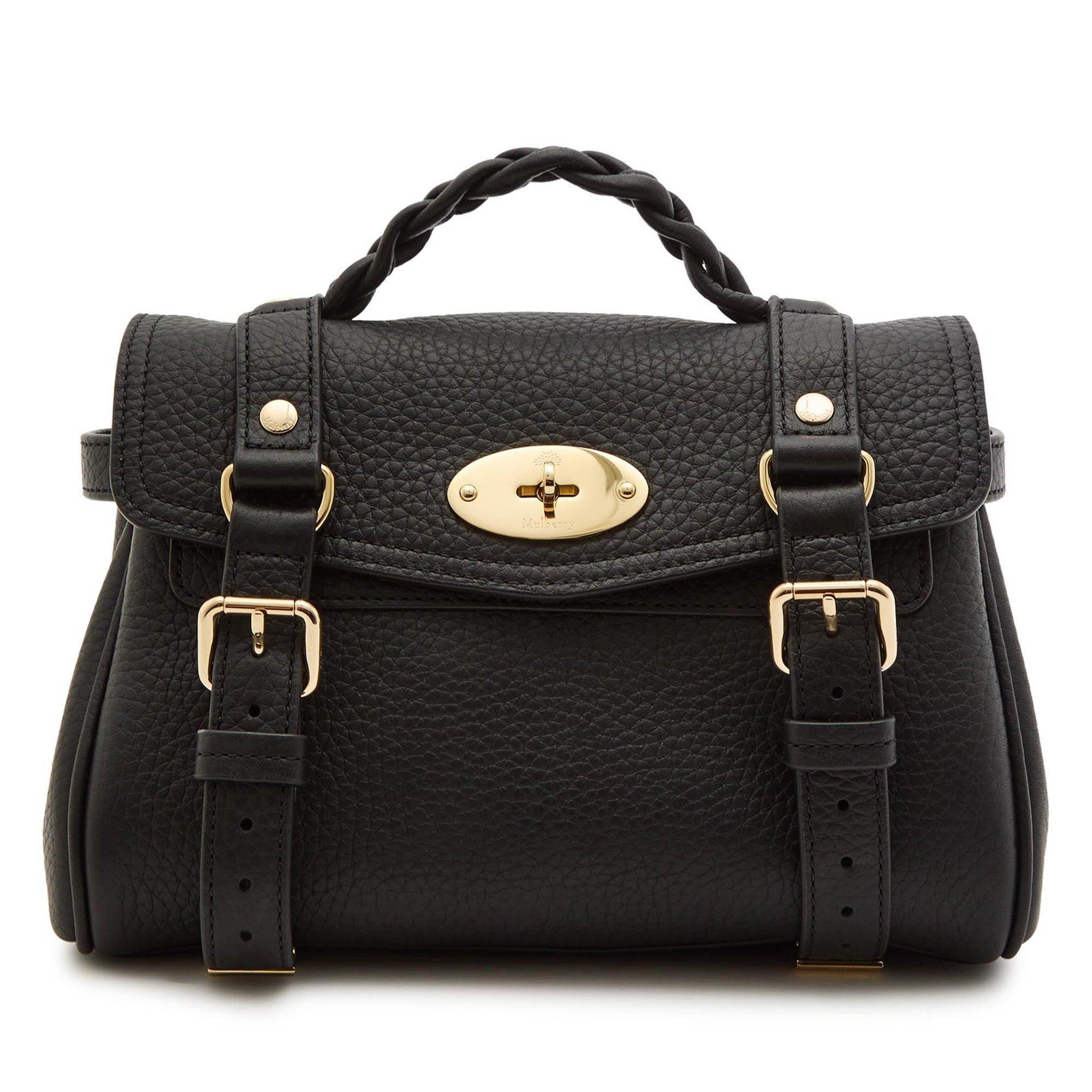 BLACK - Mulberry - MINI ALEXA HEAVY GRAIN