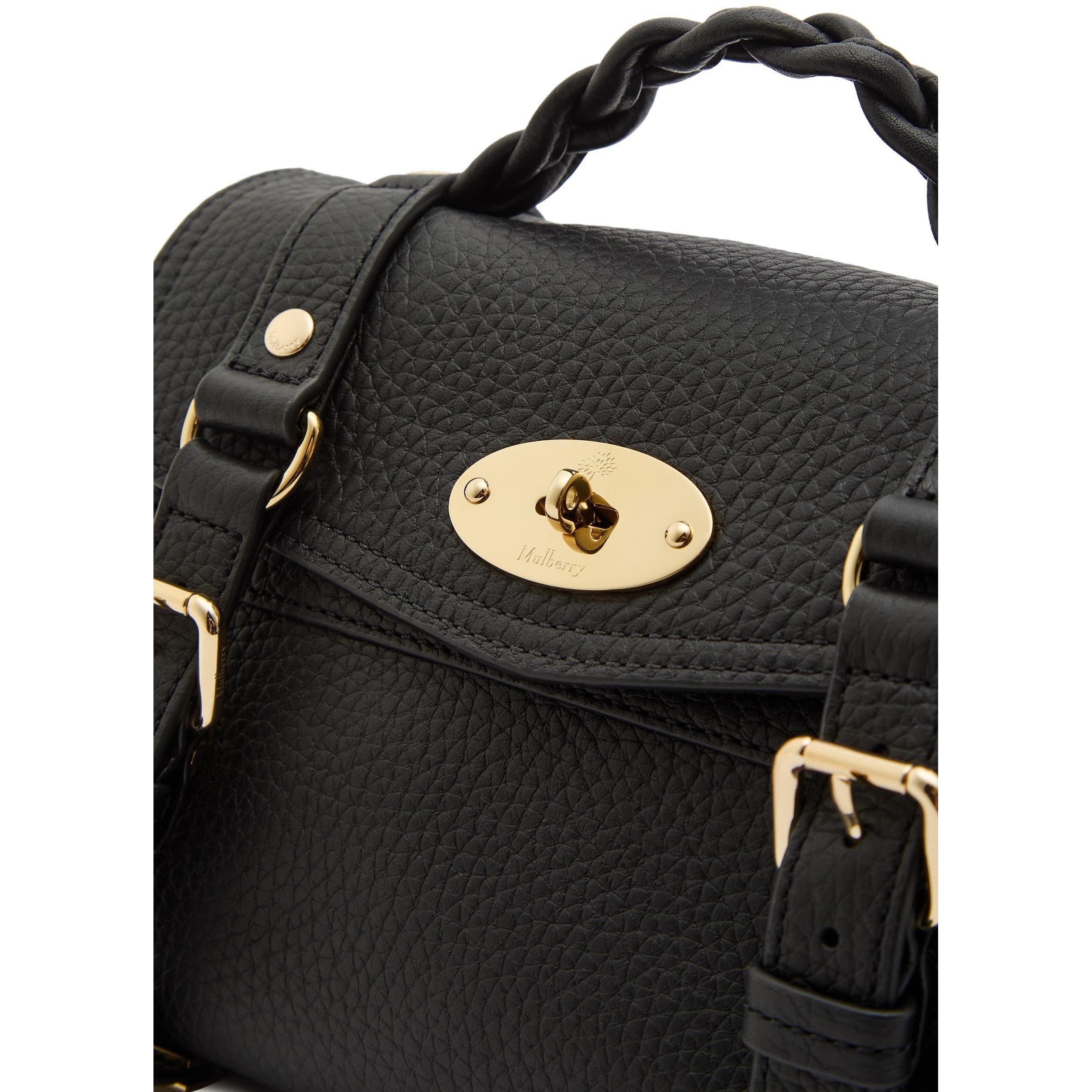 BLACK - Mulberry - Women's Mini Alexa Heavy Grain Leather Shoulder Bag - 4