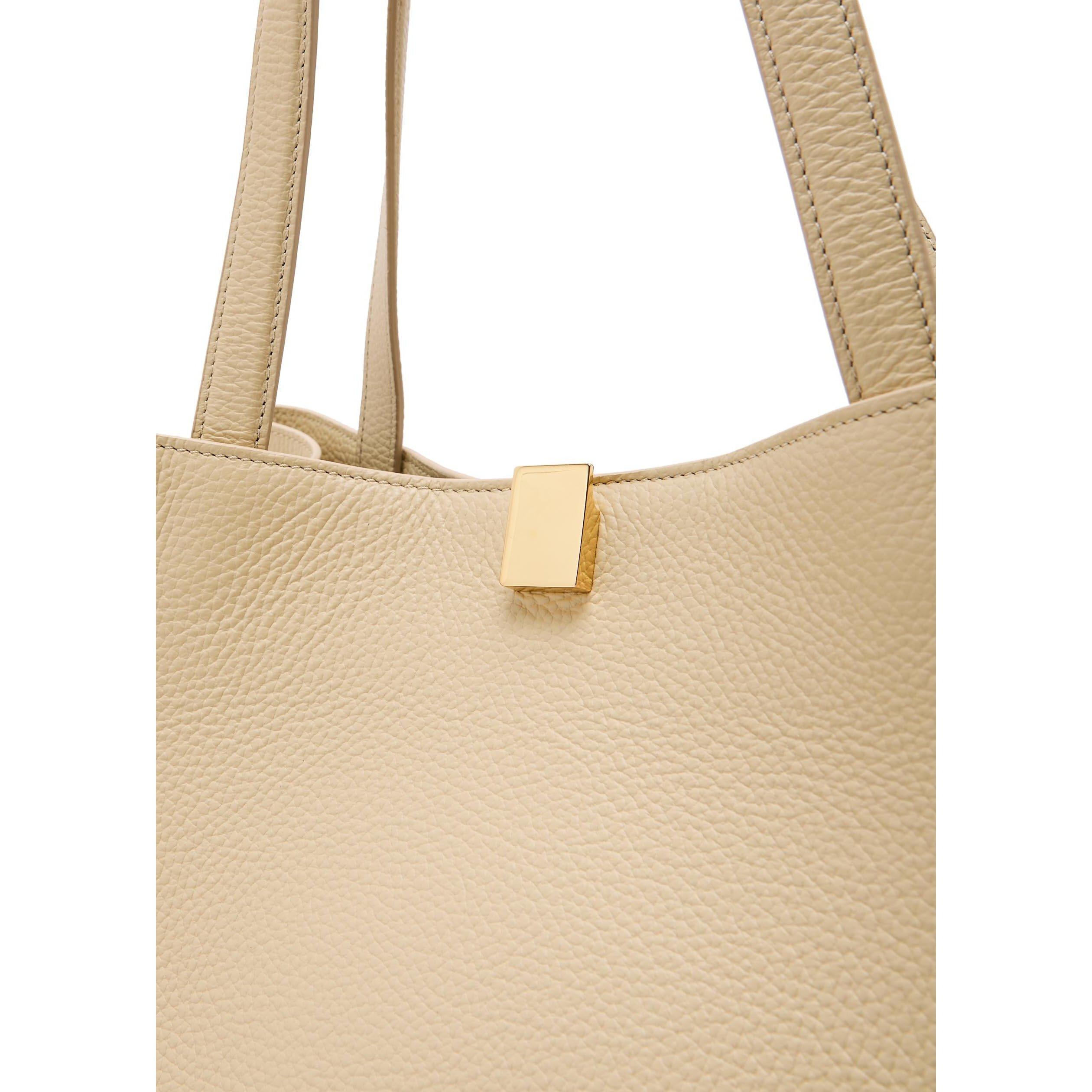 CREAM - Yuzefi - GYOZA TOTE PEBBLE GRAIN LEATHE - 4