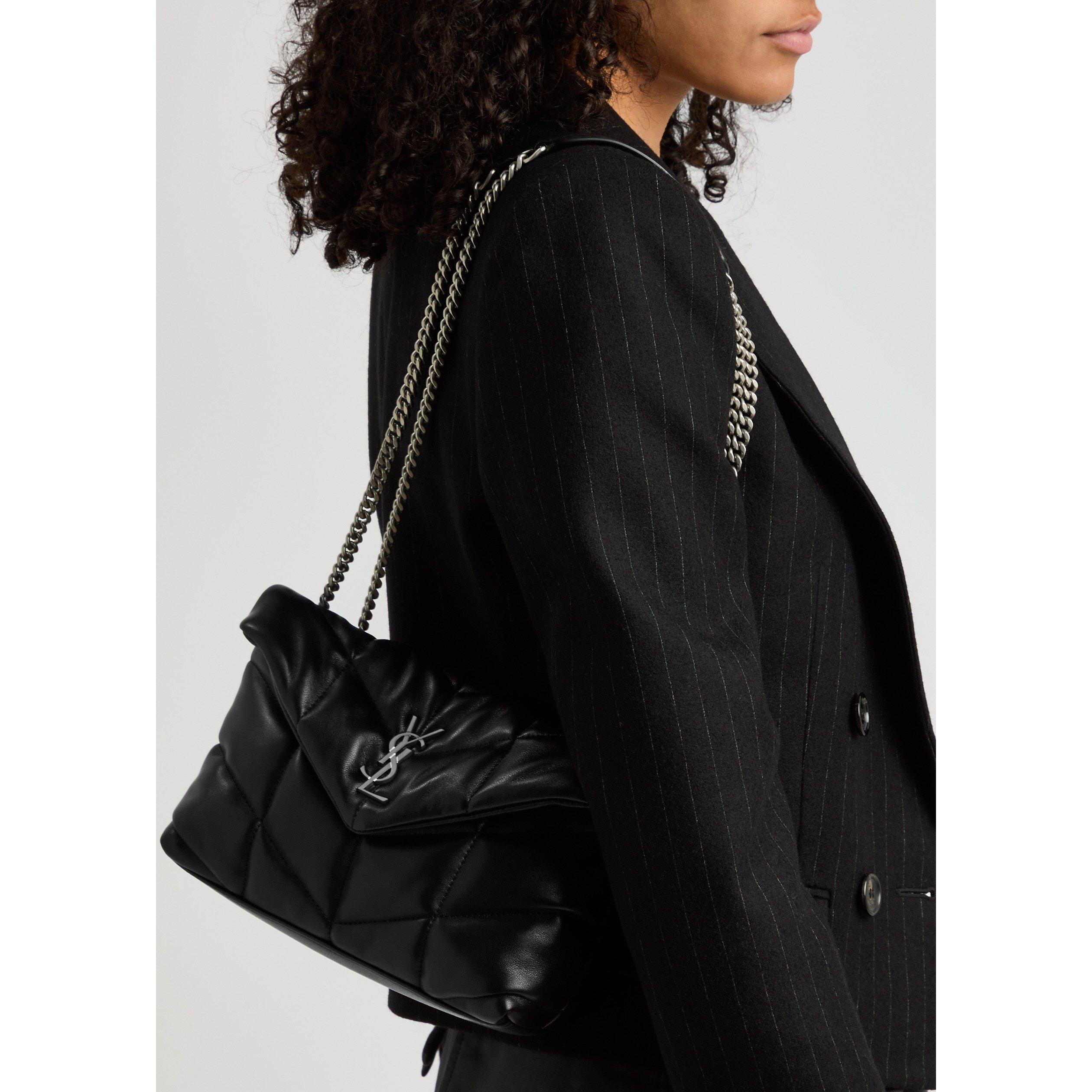 BLACK - Saint Laurent - Women's Lou Toy Puffer Leather Shoulder Bag - 3