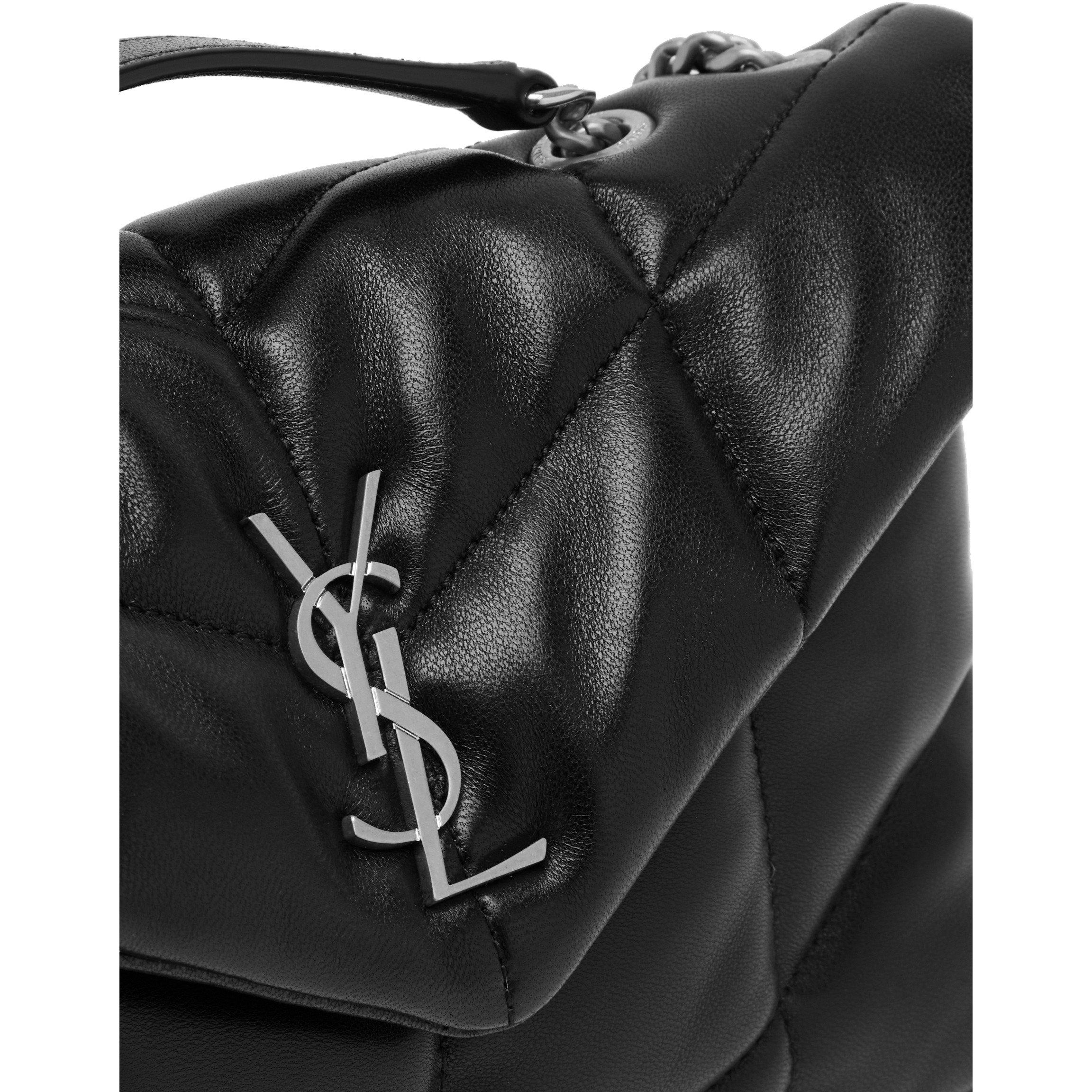 BLACK - Saint Laurent - Women's Lou Toy Puffer Leather Shoulder Bag - 4