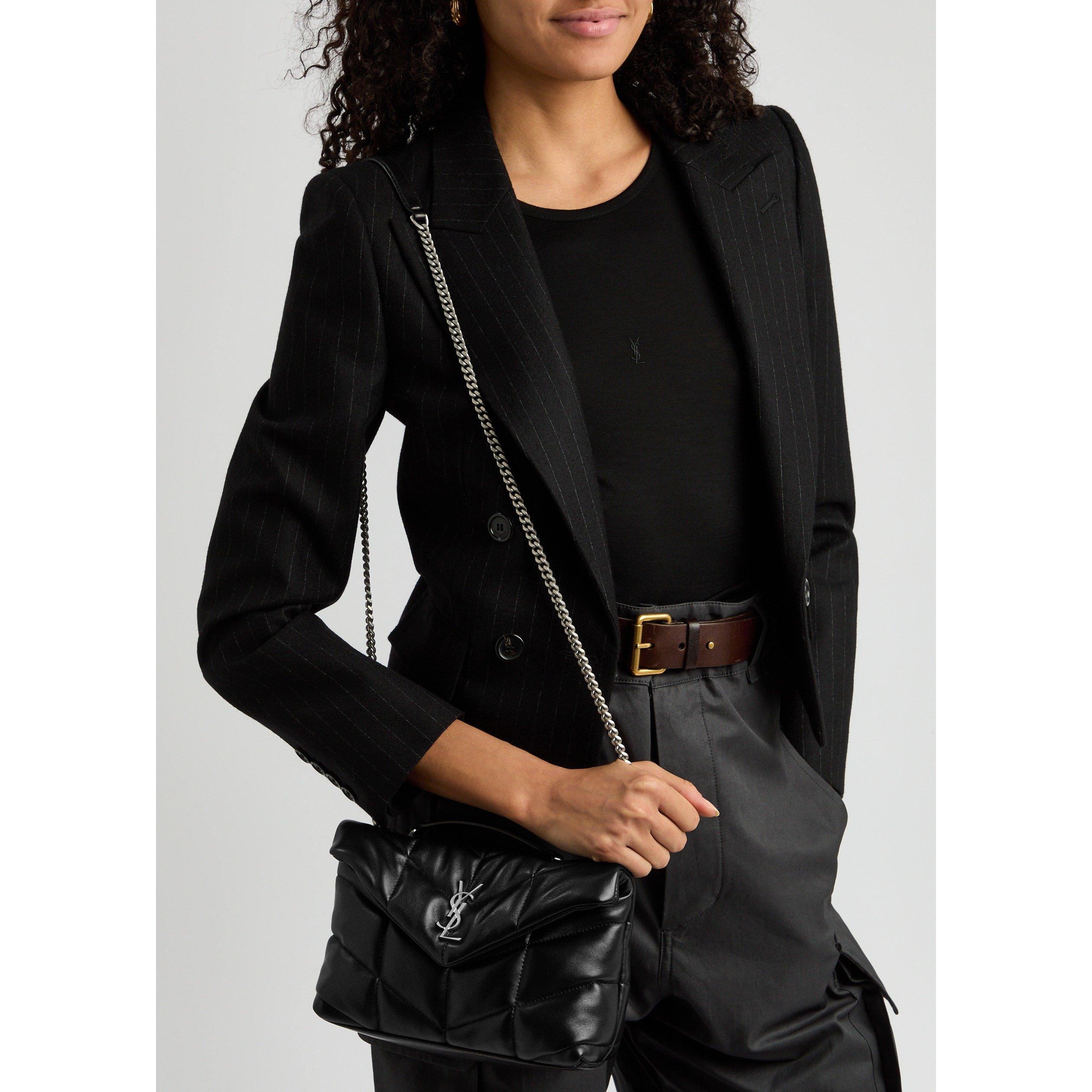 BLACK - Saint Laurent - Women's Lou Toy Puffer Leather Shoulder Bag - 6