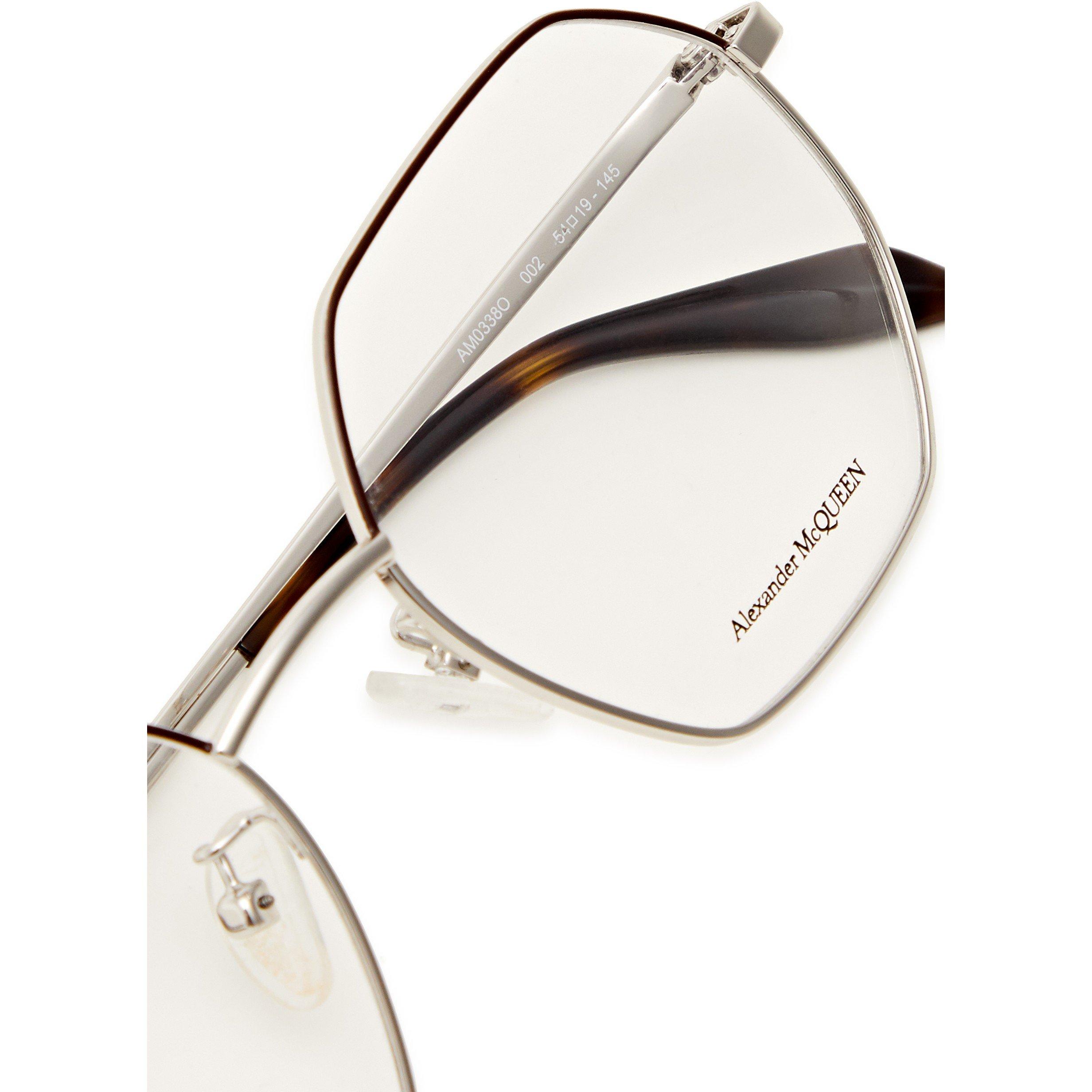 SILVER - Alexander McQueen - AMQ U METAL ROUND OPTICAL - 3