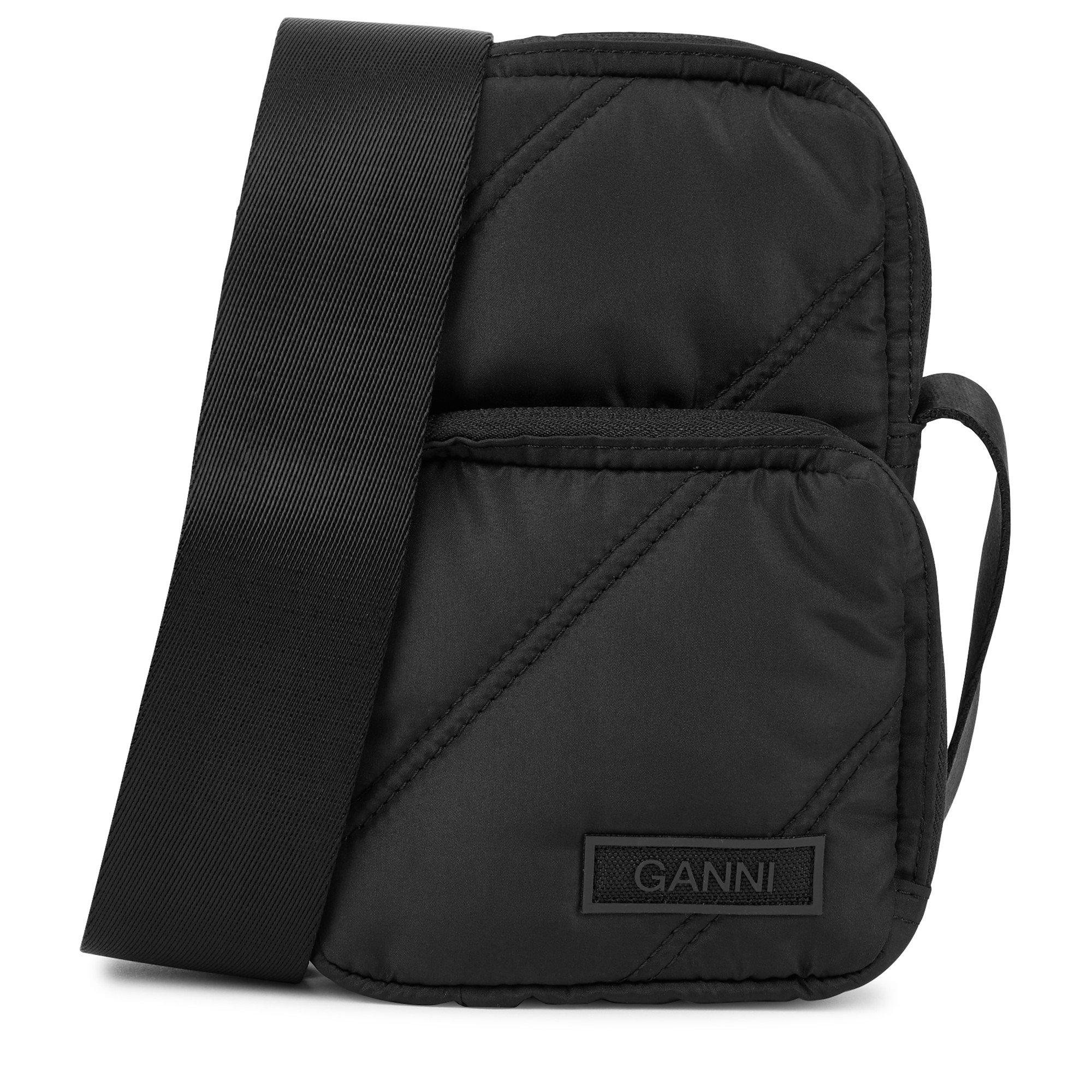 BLACK - Ganni - A QUILTED RECYCLED MINI BAG - 1