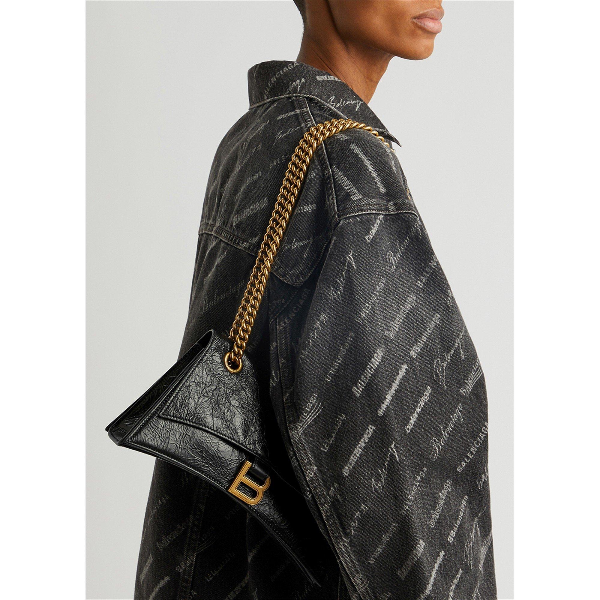 BLACK - Balenciaga - CRUSH S CHAIN BAG GOLD HW - 3