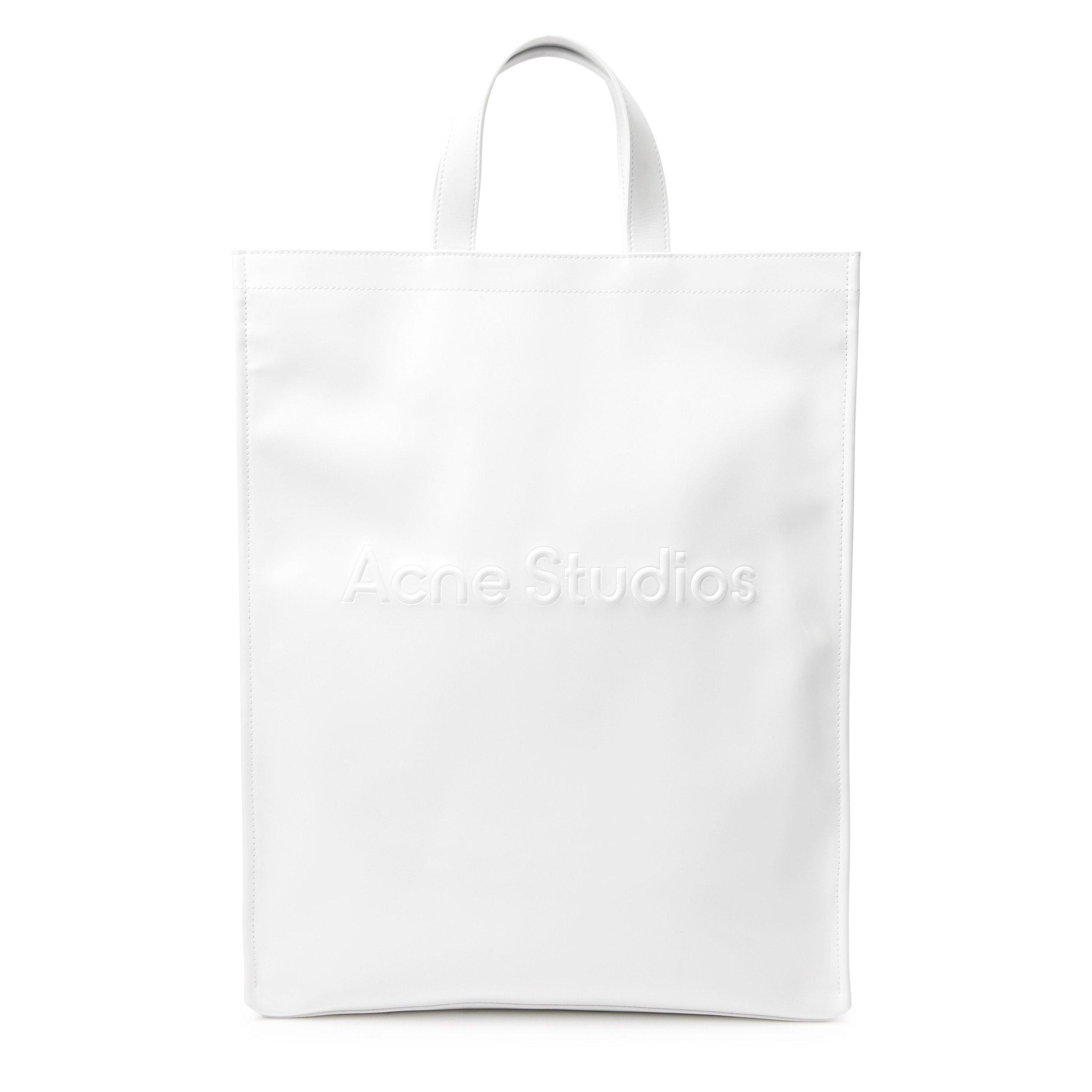 WHITE - Acne Studios - LOGO NS PATENT TOTE - 1