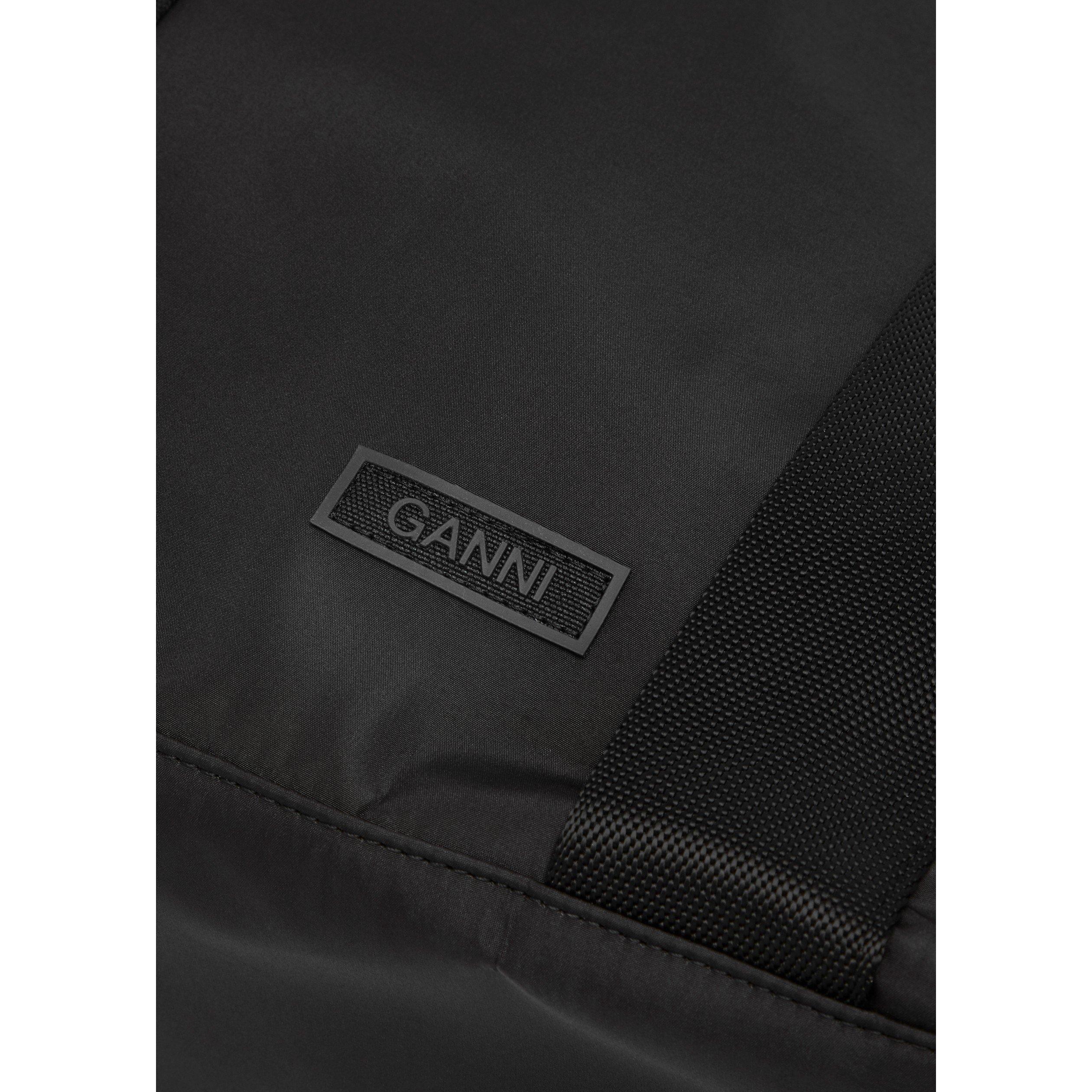 BLACK - Ganni - A RECYCLED TECH LARGE TOTE - 5