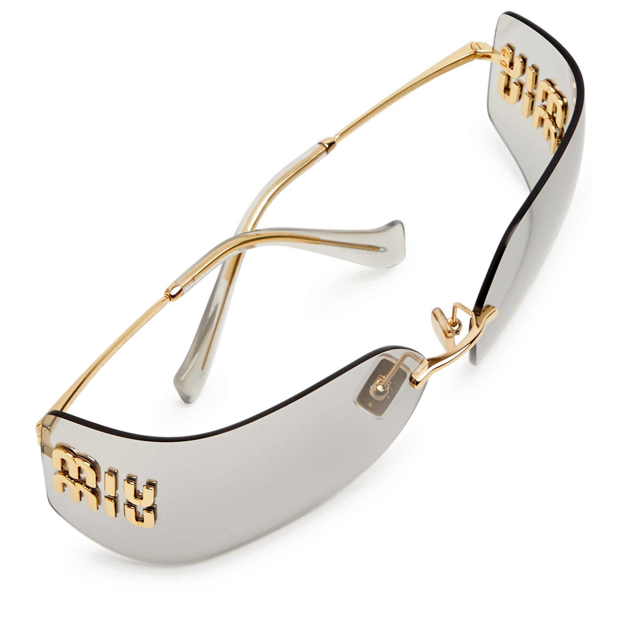 GOLD AND OTHER - Miu Miu - MIU F RIMLESS MASK - 3